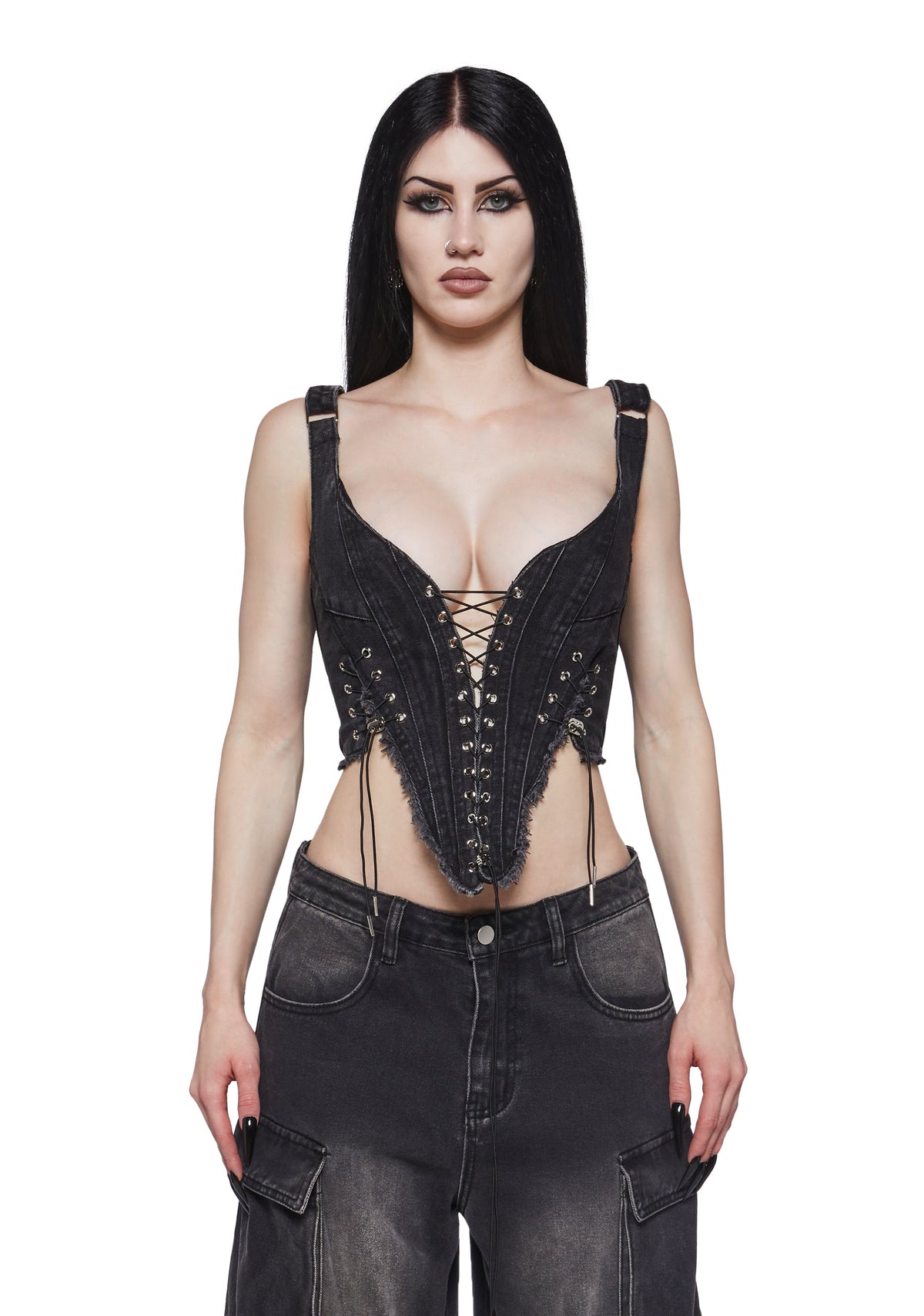 XTC Denim Corset - Black