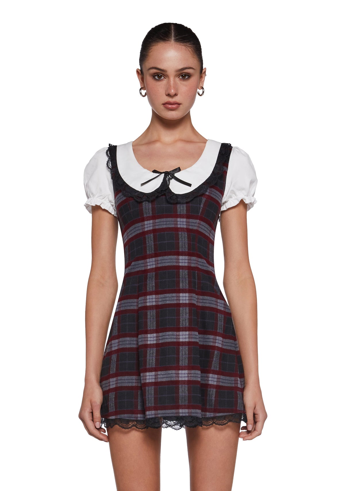 Dark Academia Plaid Dress