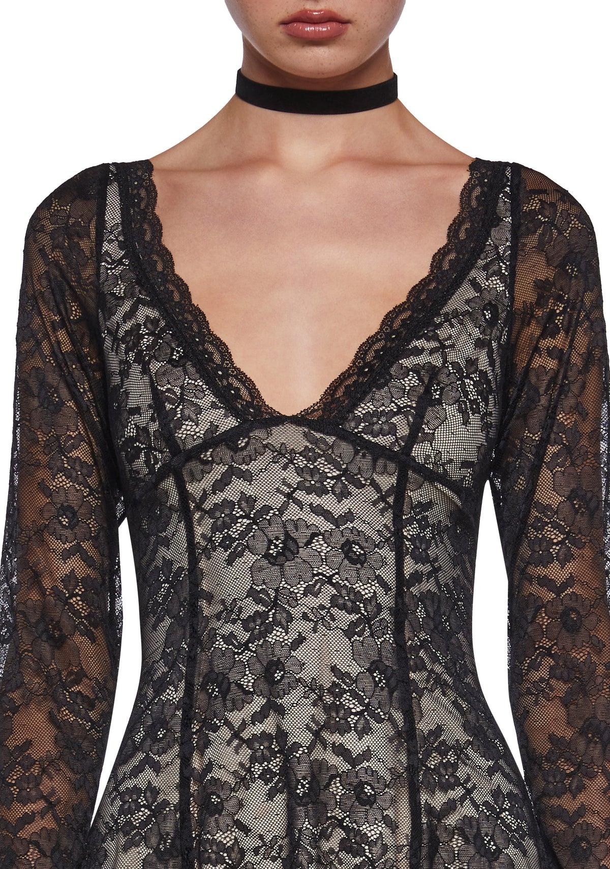 Mary Jane Lace Dress - Black