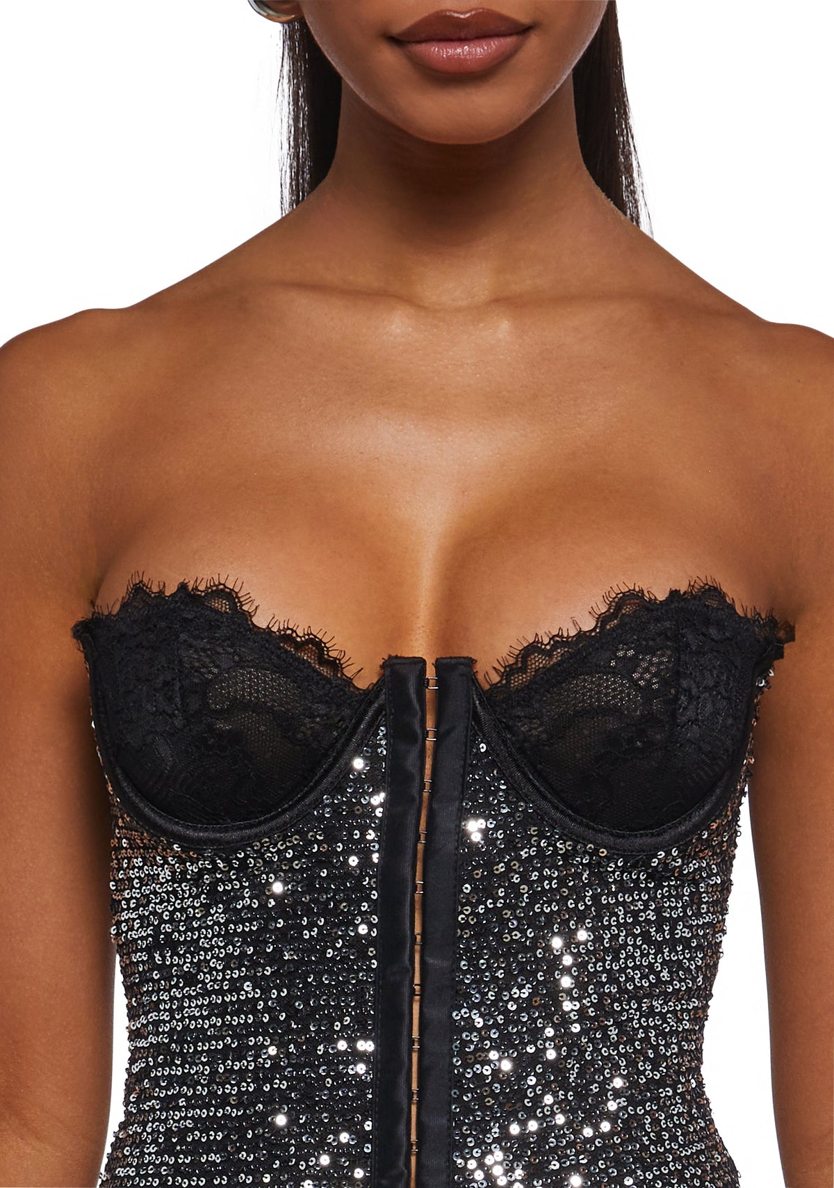 Captivating Gazes Slip Dress - Sequin