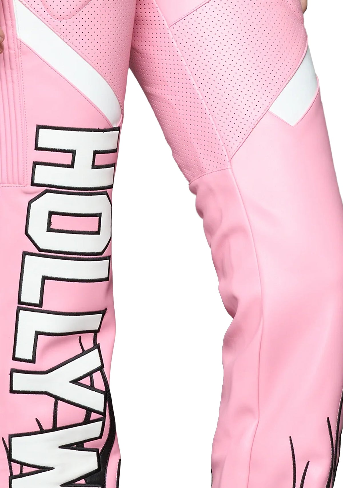 Hollywood Asymmetrical Moto Trousers - Pink