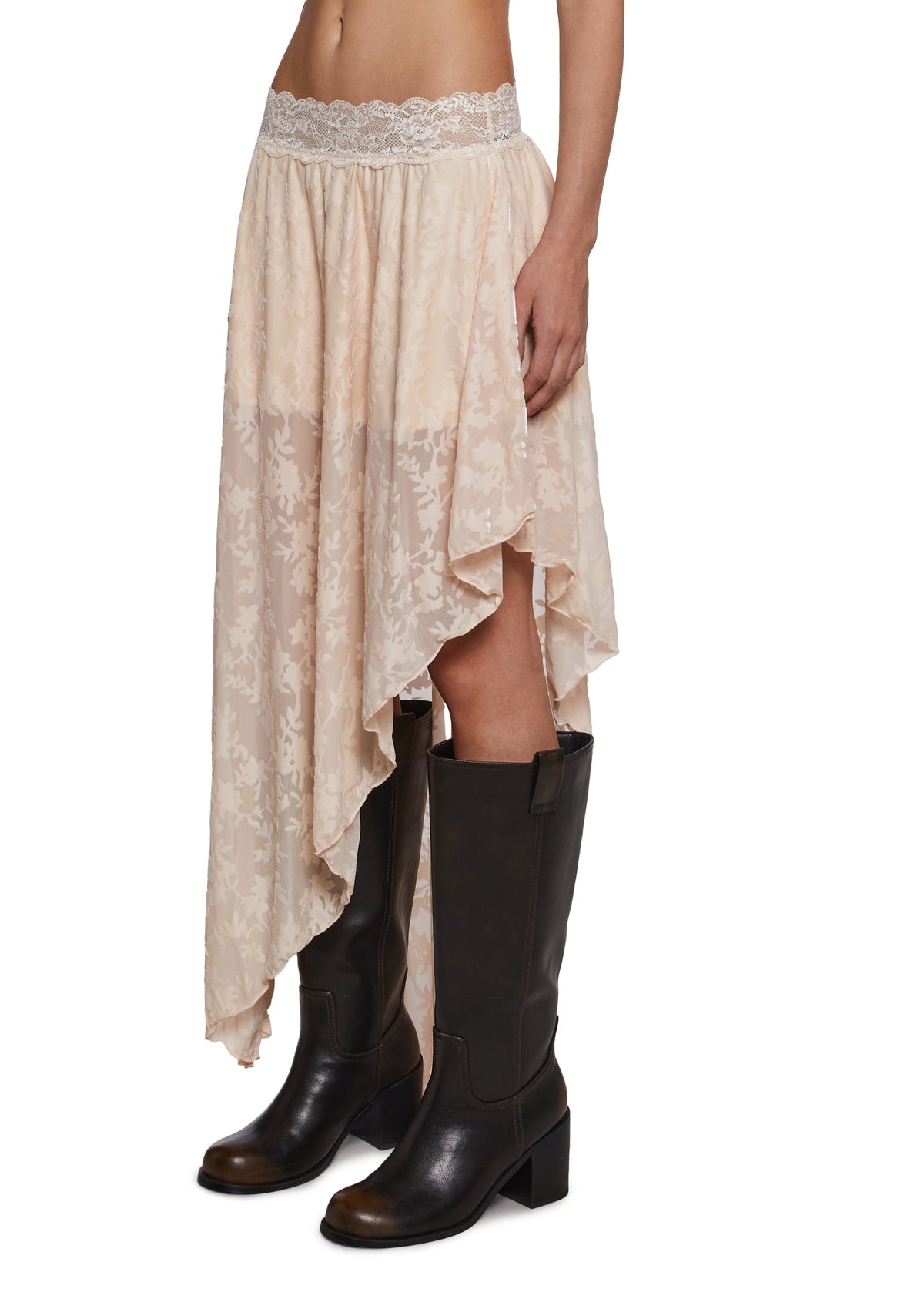 Devotion Ivory Velvet Skirt
