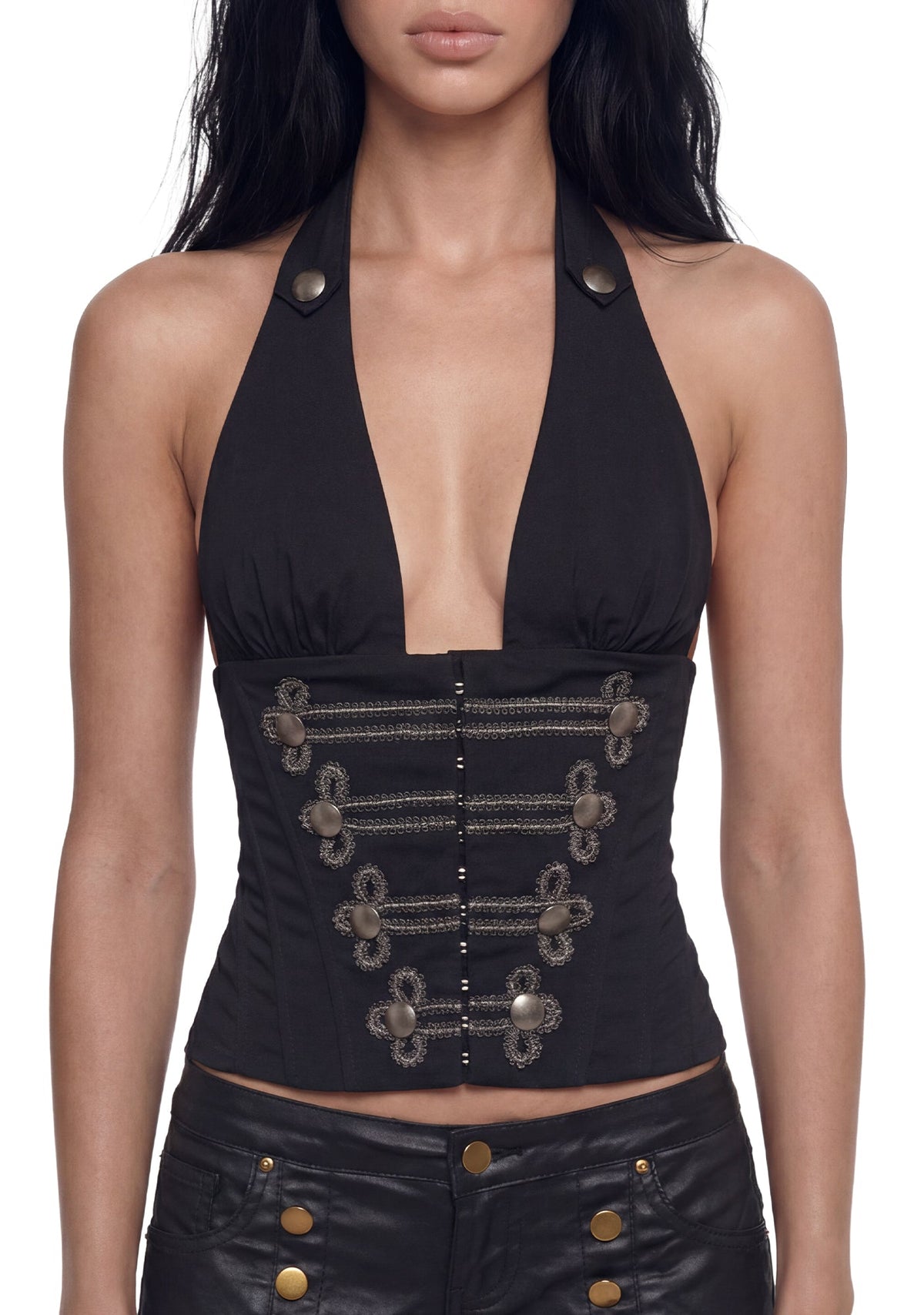 Military Parade Halter Corset Top