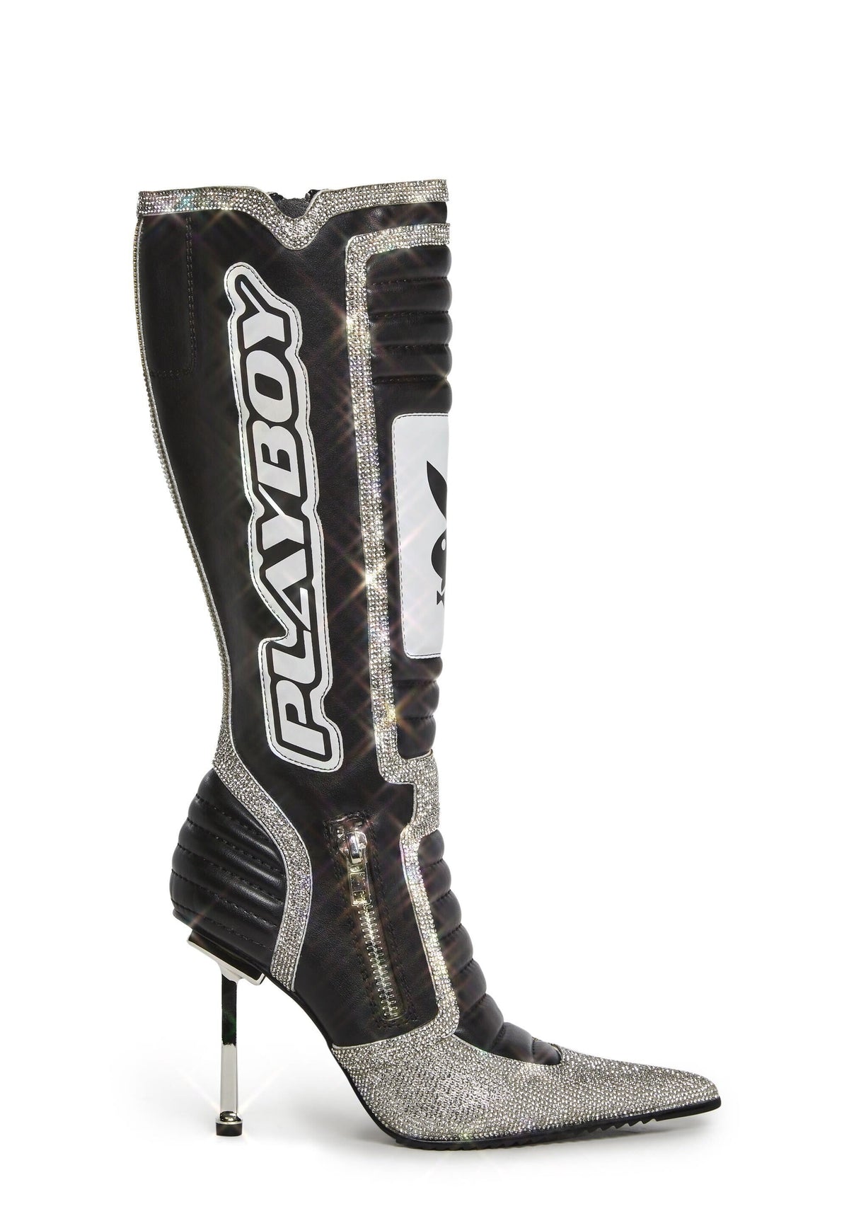Revved Up Ready Moto Boots - Rhinestone