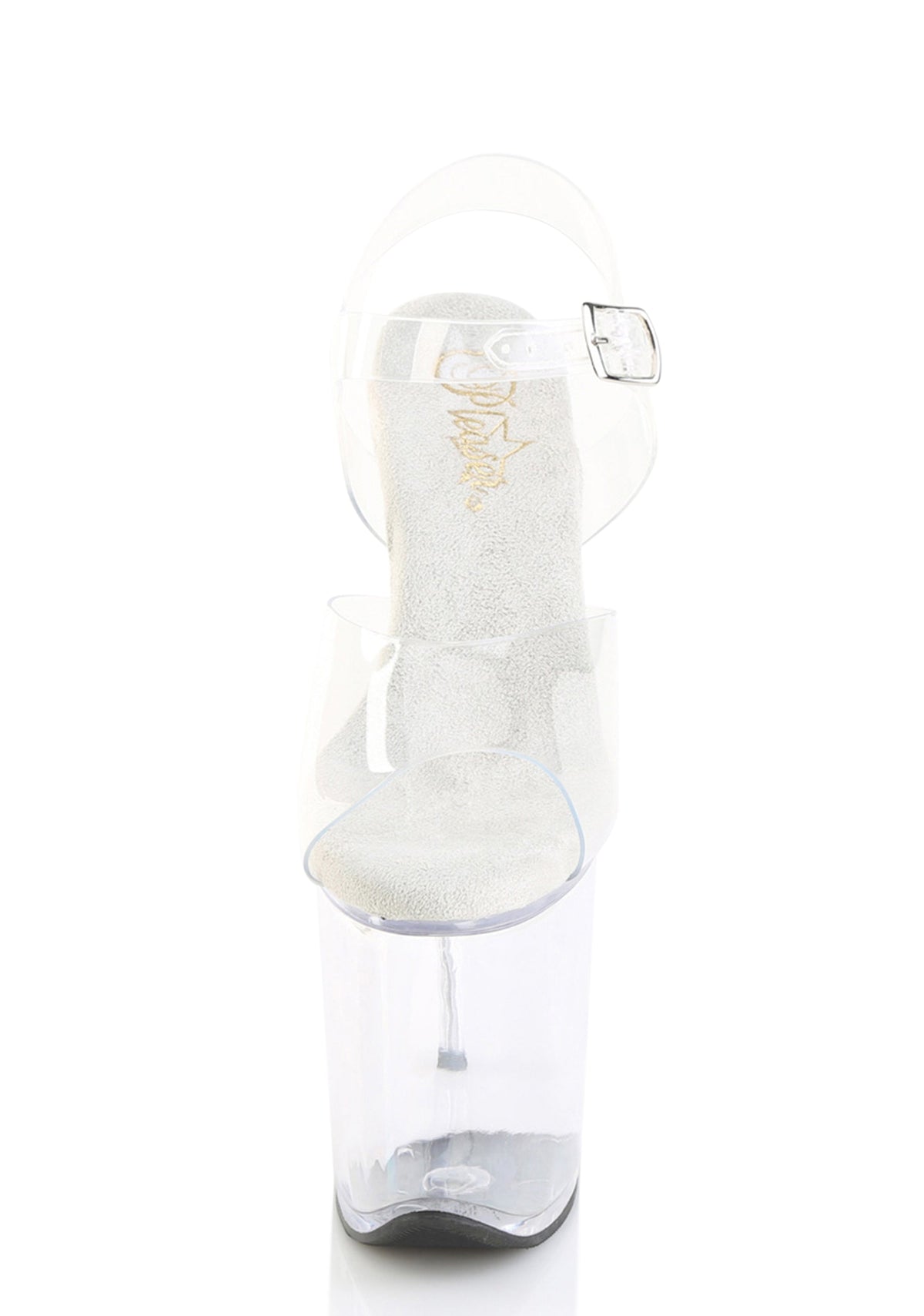 Flamingo-808PREM Platform Ankle Straps Sandals-Clear