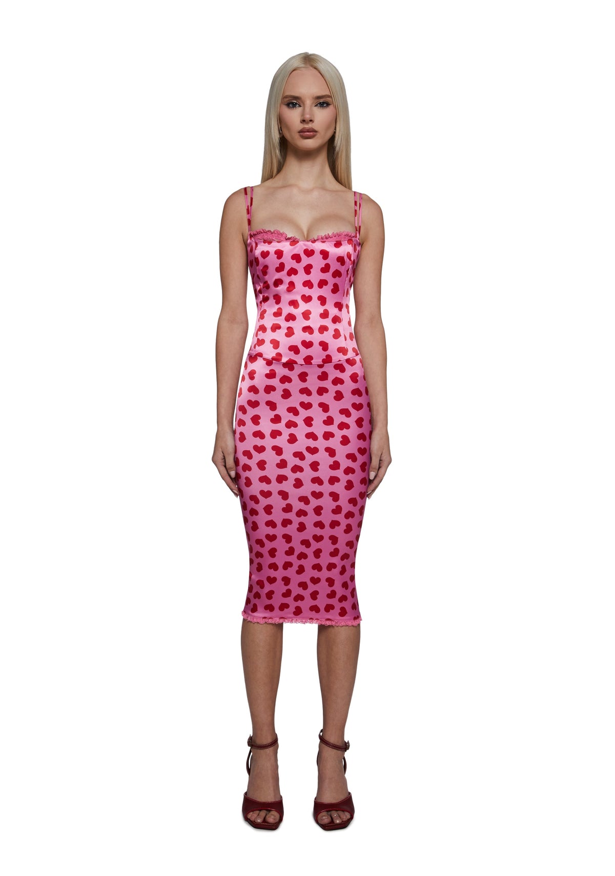 Loyal Maneater Midi Dress - Pink