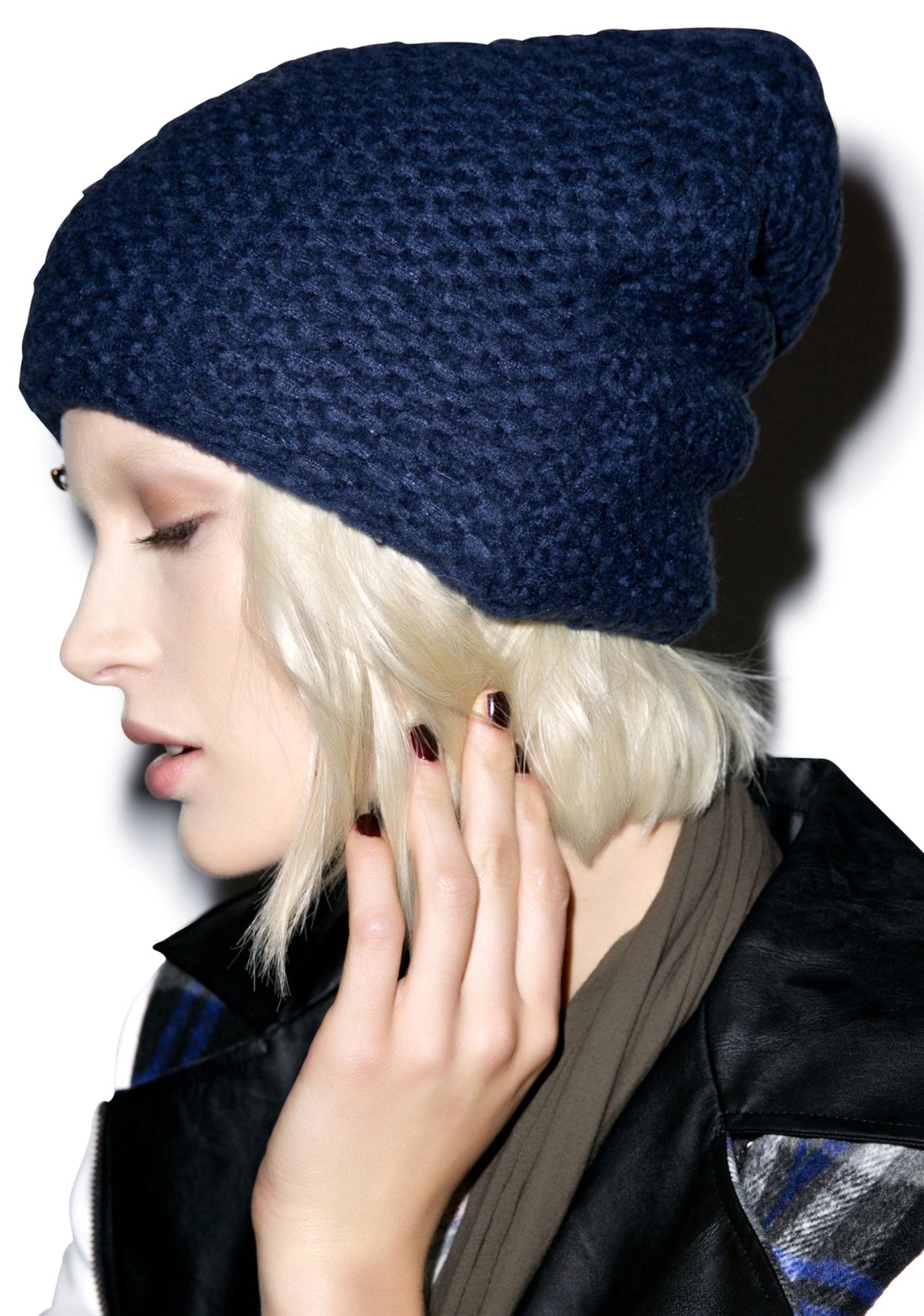 Solid Color Beanie - Dark Blue