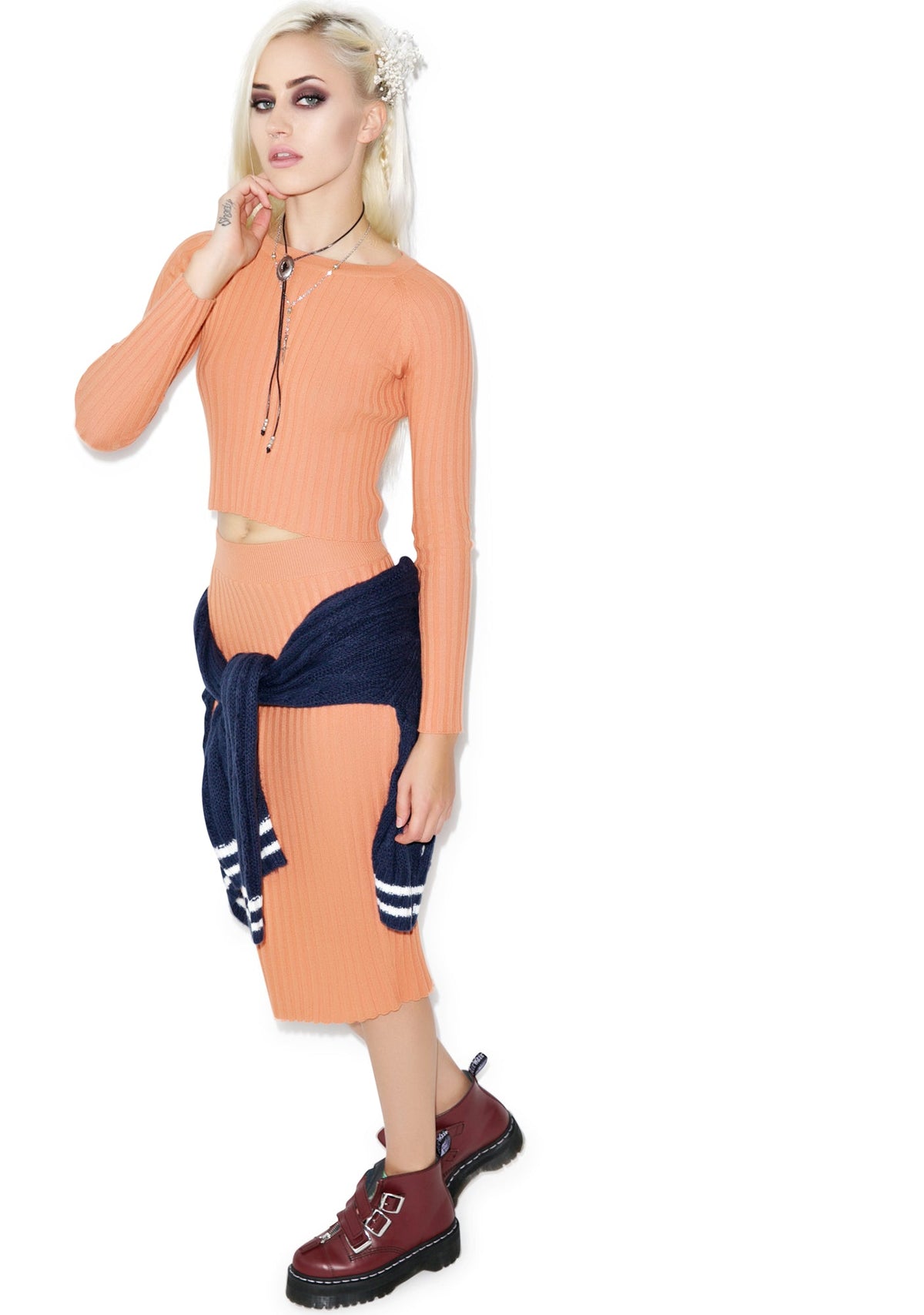 Back to Basics Cropped Sweater - Light Orange