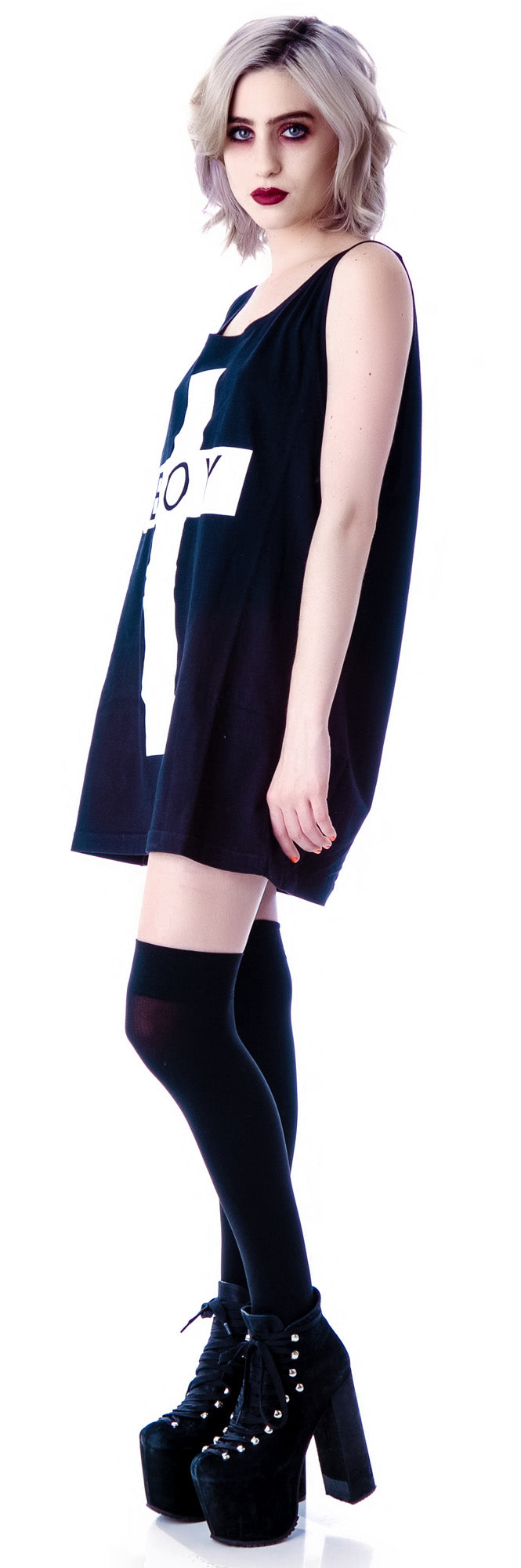 x BOY London Boy Cross Oversized Tank - Black