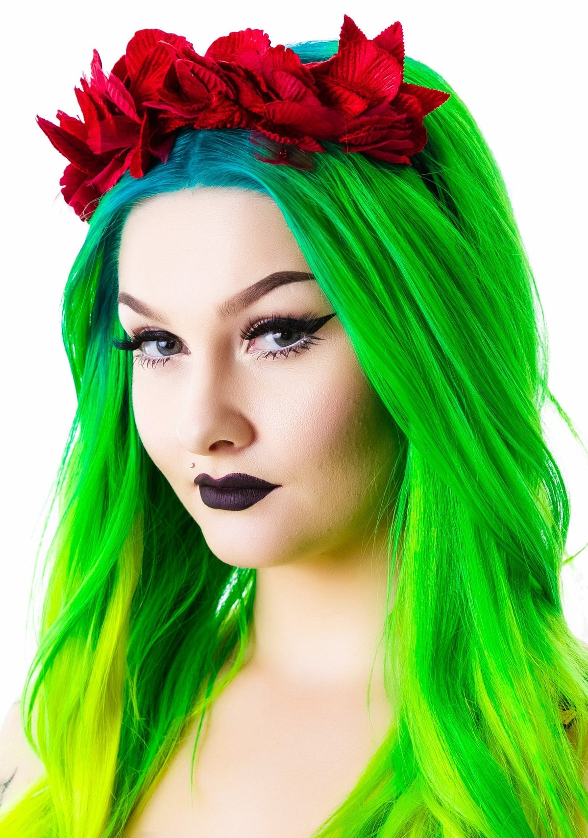 Serena Velvet Noir Crown - Red
