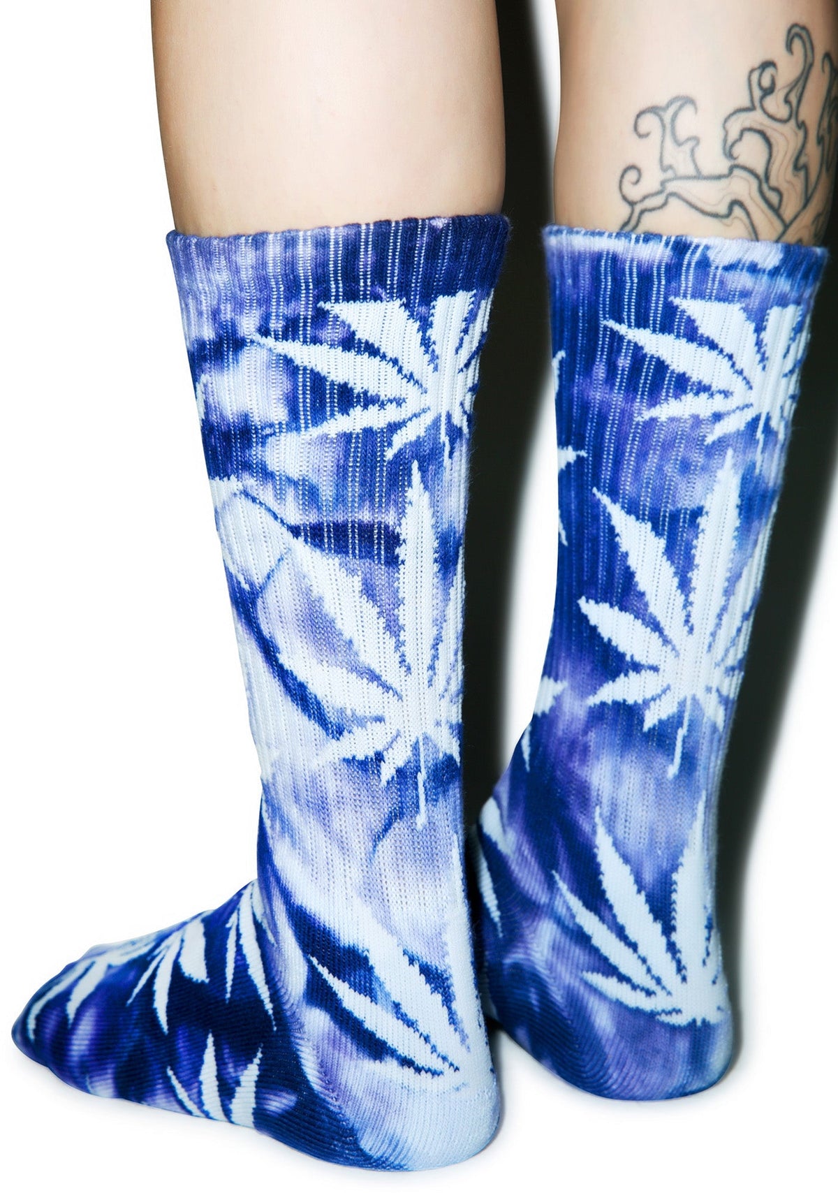 Tie Dye Plantlife Crew Sock - Off White