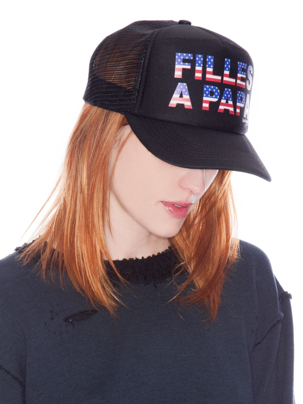 Jill Screenprinted Cap - Black