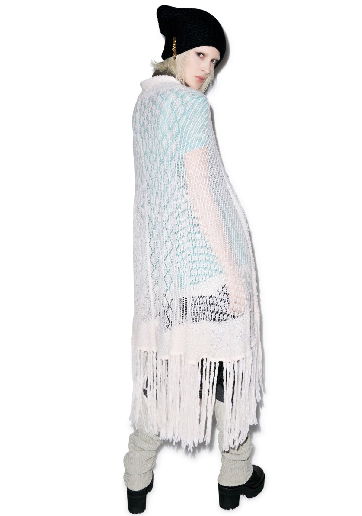 Solid Garden Shawl - White