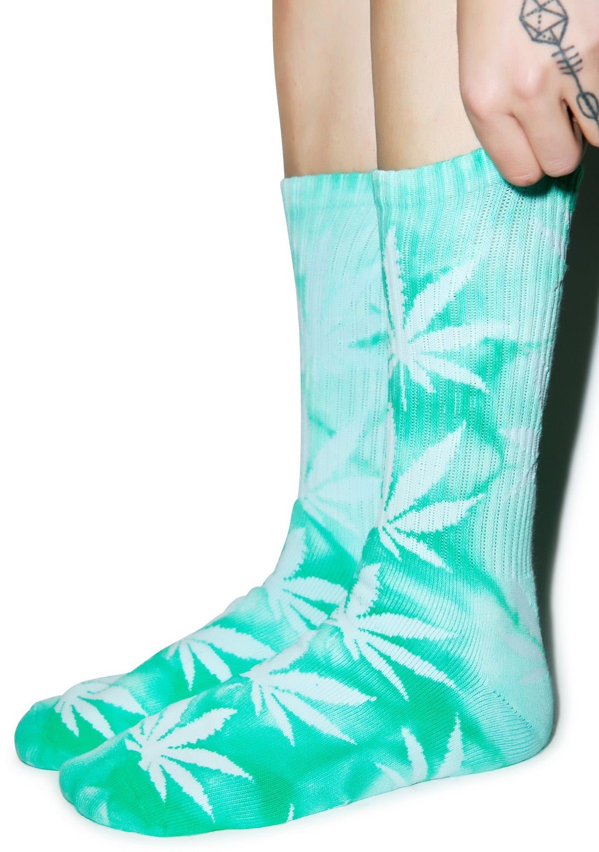 Tie Dye Plantlife Crew Sock - Dark Red