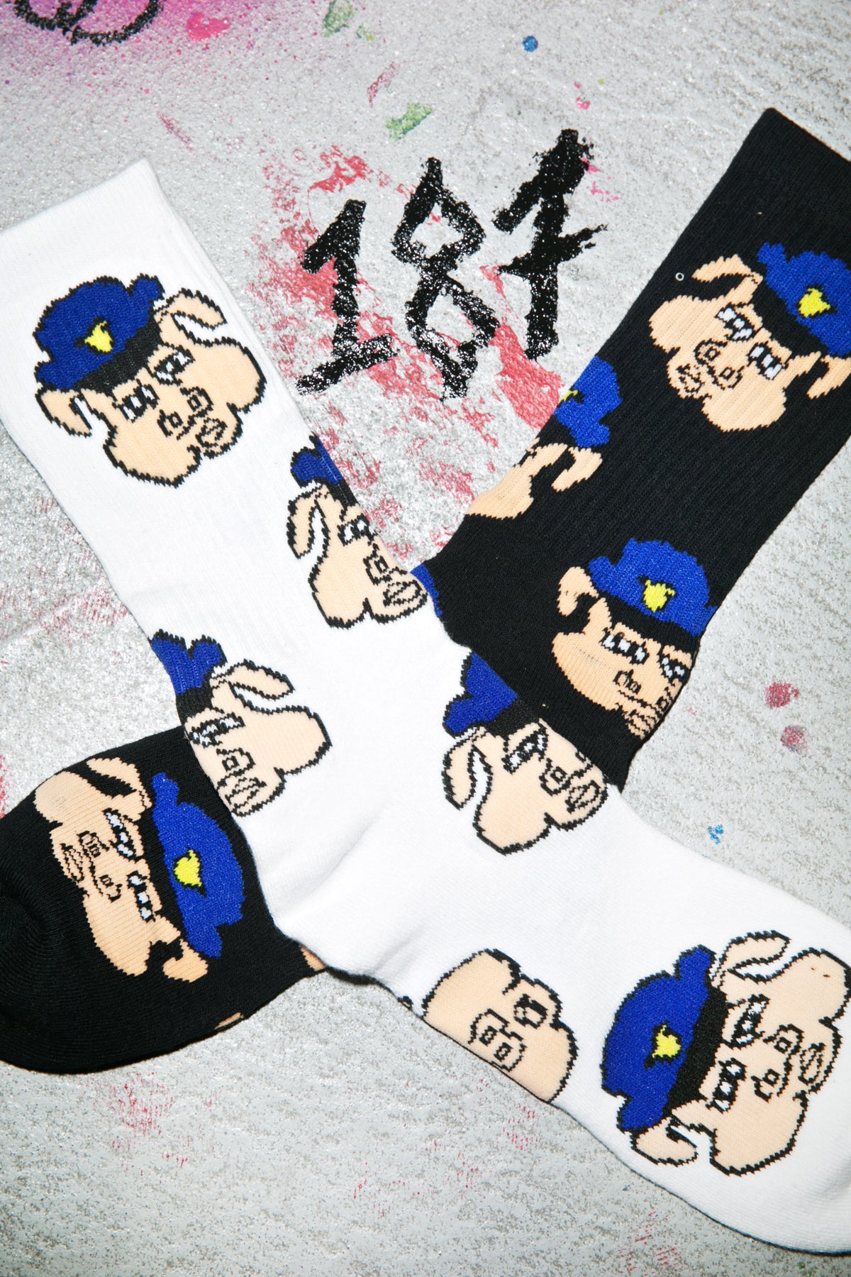Pig Cop Socks - Black