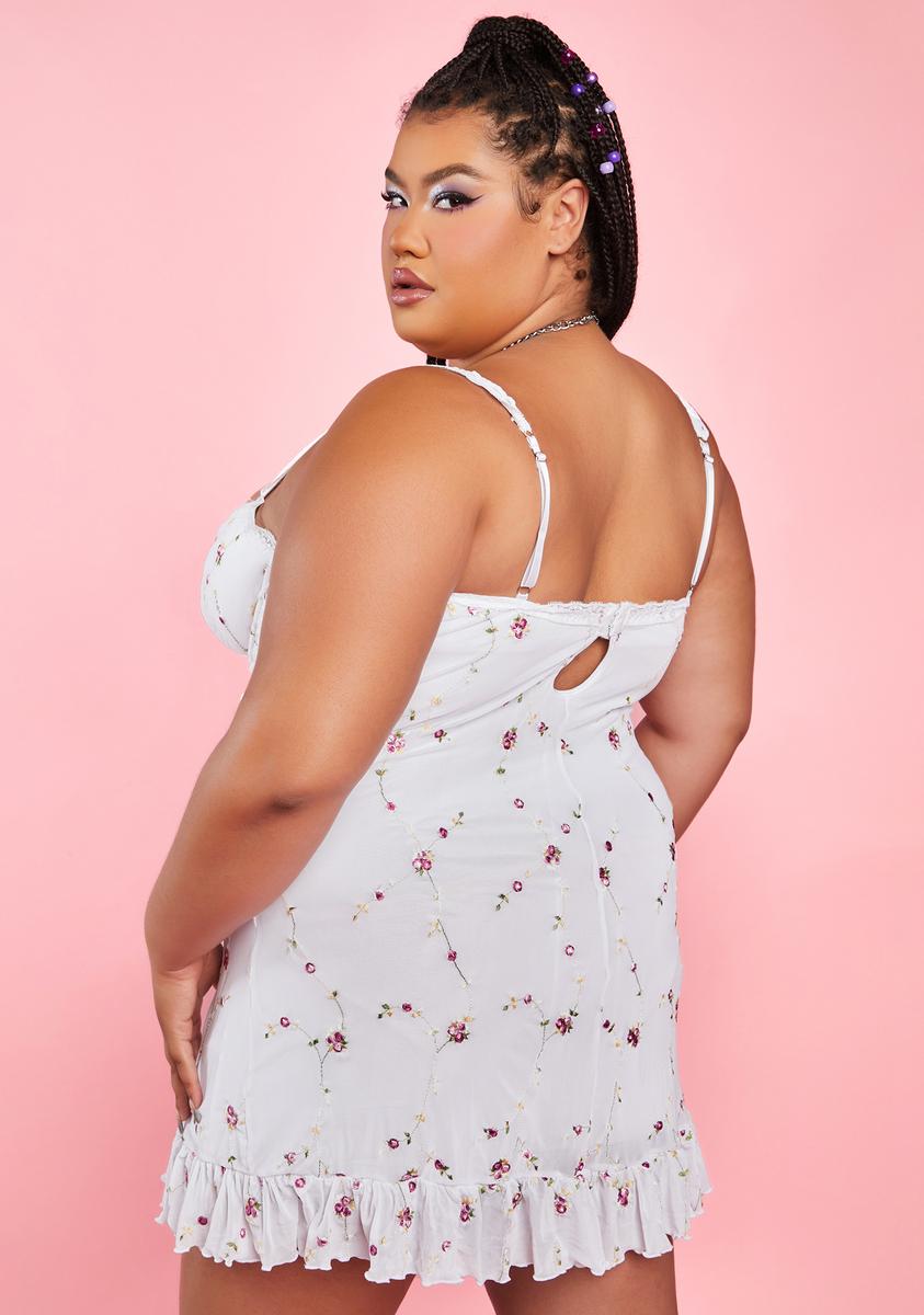 I'm Baby Mini Slip Dress - White
