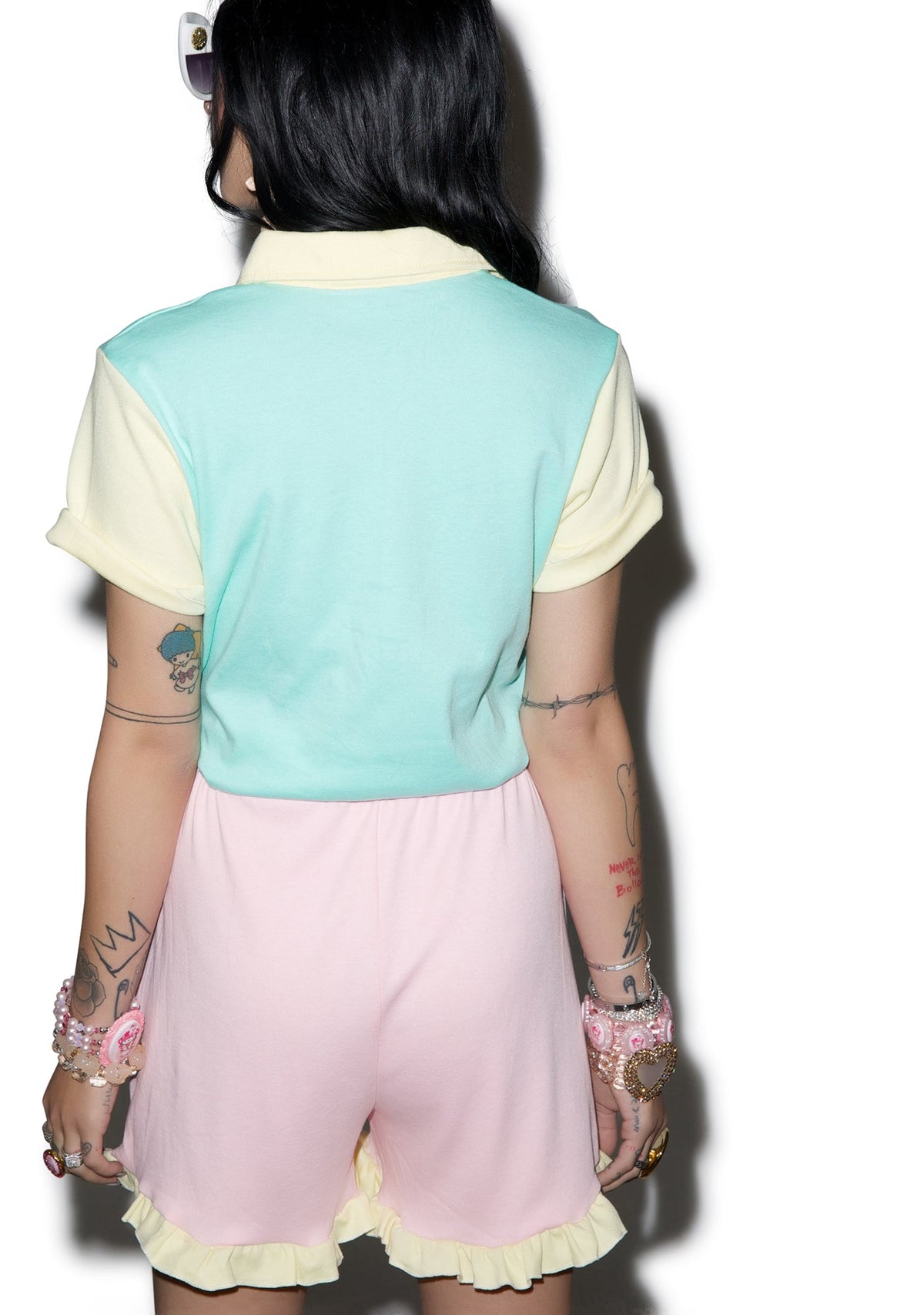 You Got It Dude Ruffle Romper - Light Blue