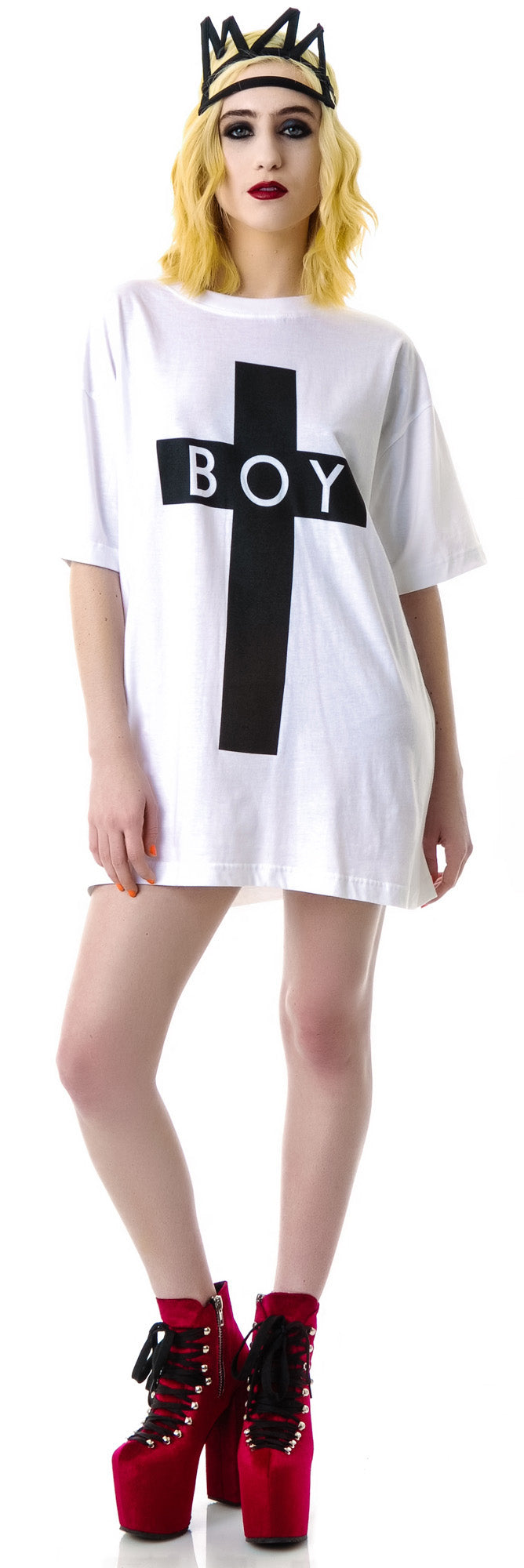 x BOY London Boy Cross Oversized Tee - Gold