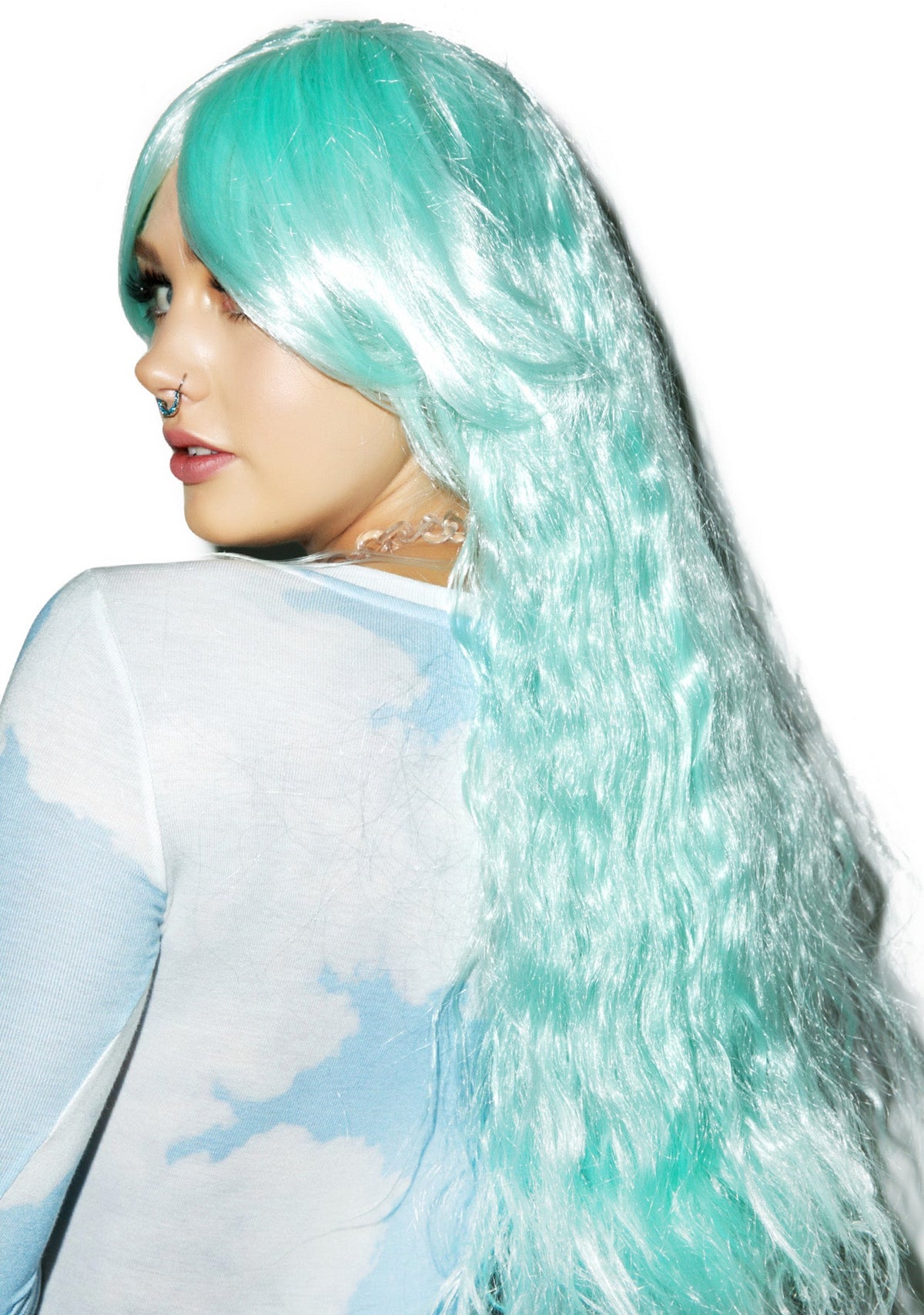 Pastel Baby Wavy Wig - Light Blue