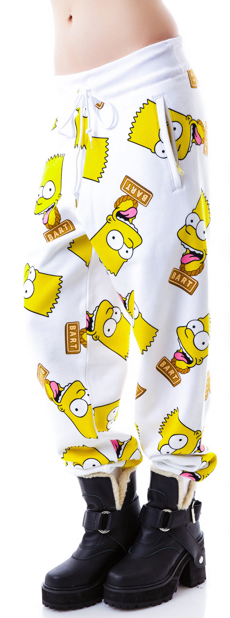 Bart Face Sweat Pants - White