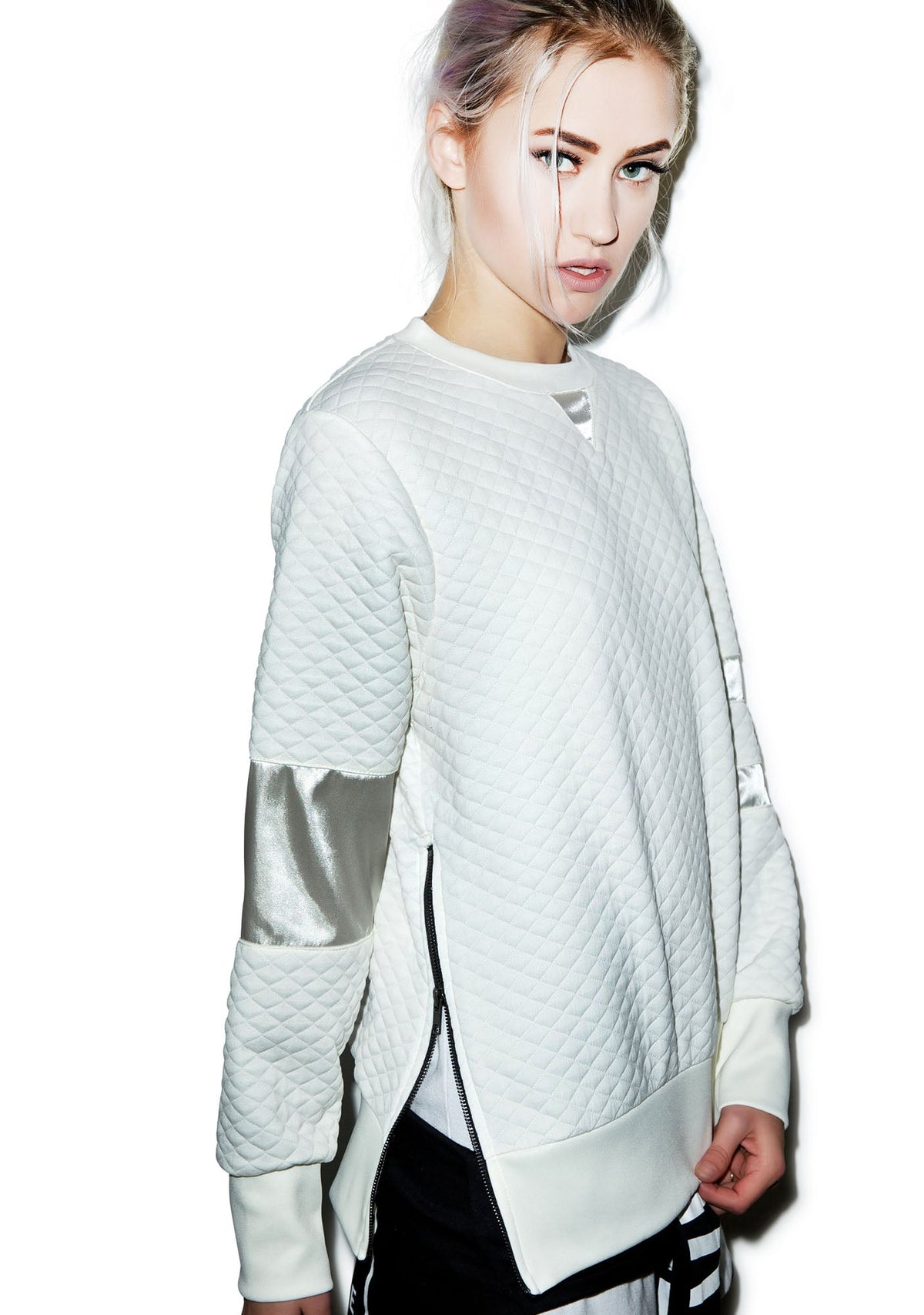 Call Me Quilted Pullover - Off White