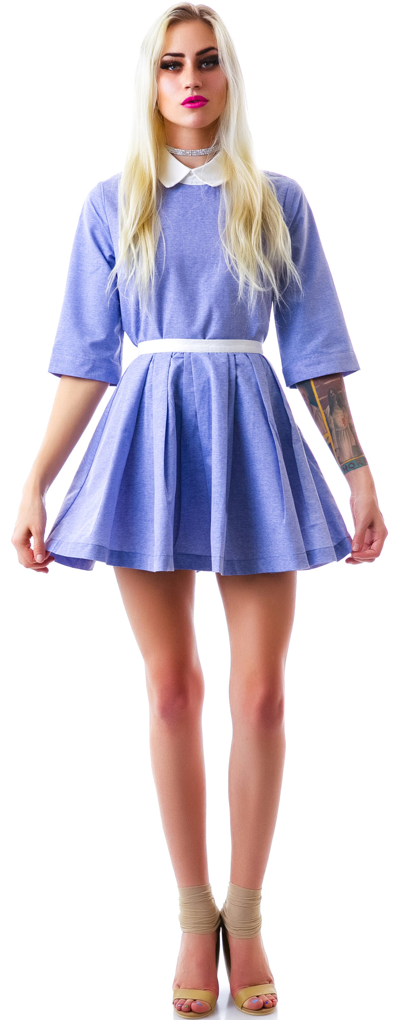 Baby Gurl Pleated Skirt - Light Blue