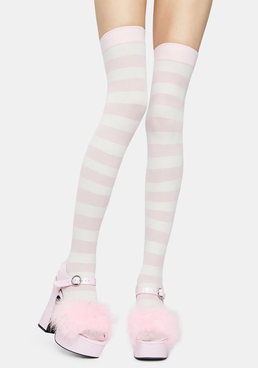 Sugar Make U Pay Striped Thigh Highs