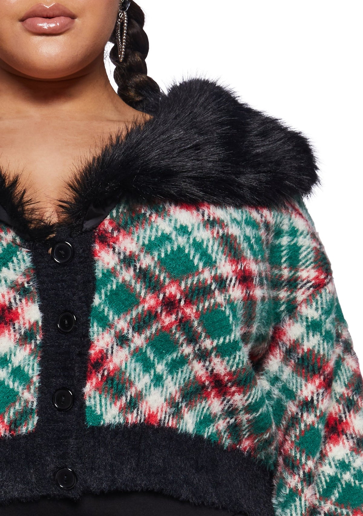 Holiday Party Plaid Cardigan