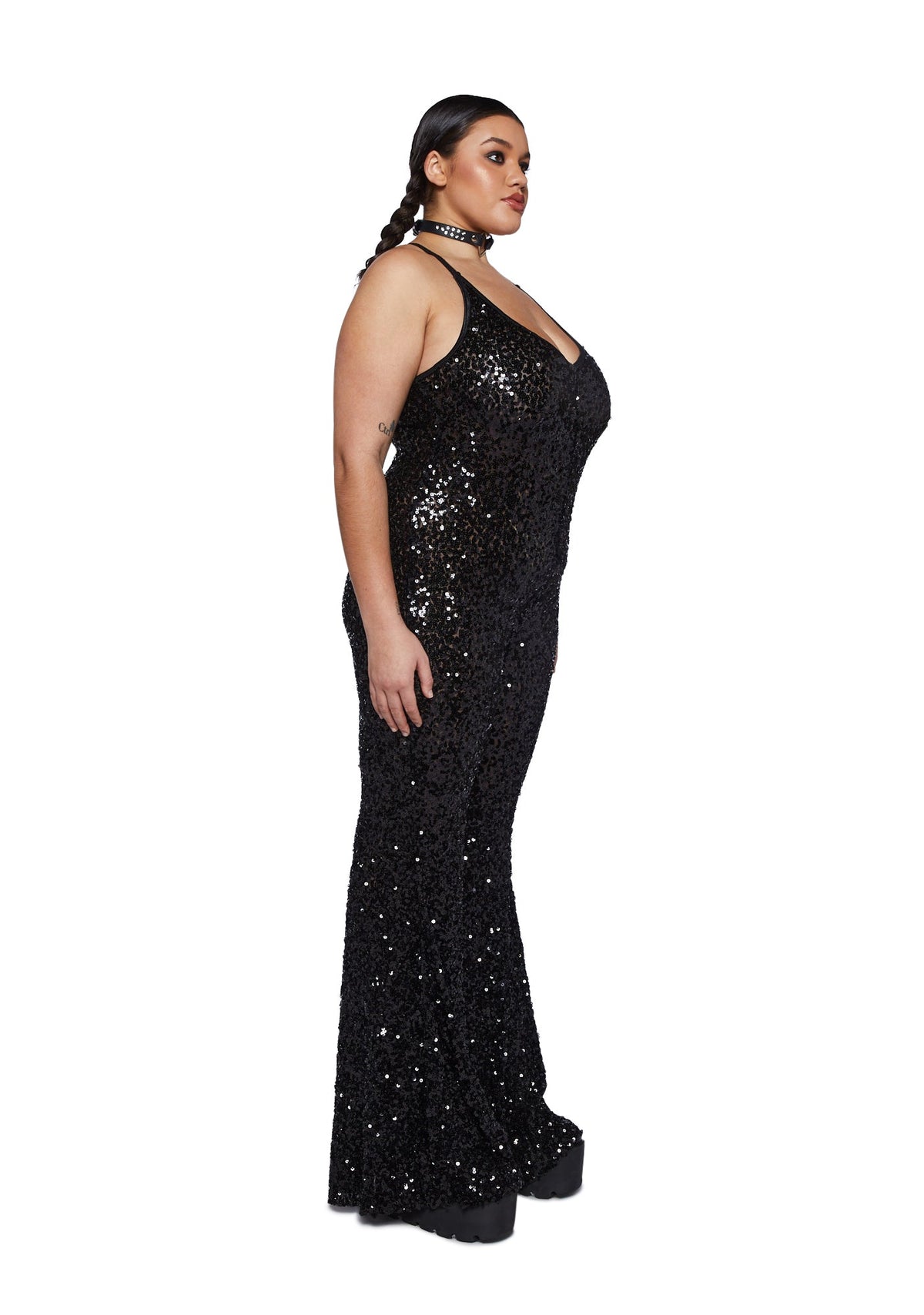 Sparkle Nights Sequin Jumpsuit- Black