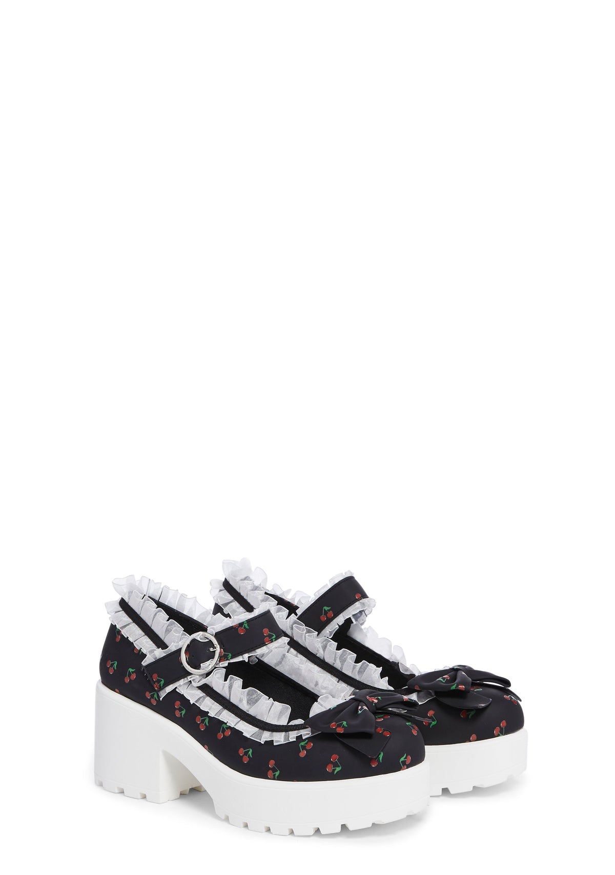 Tira Platform Mary Janes - Black Cherry