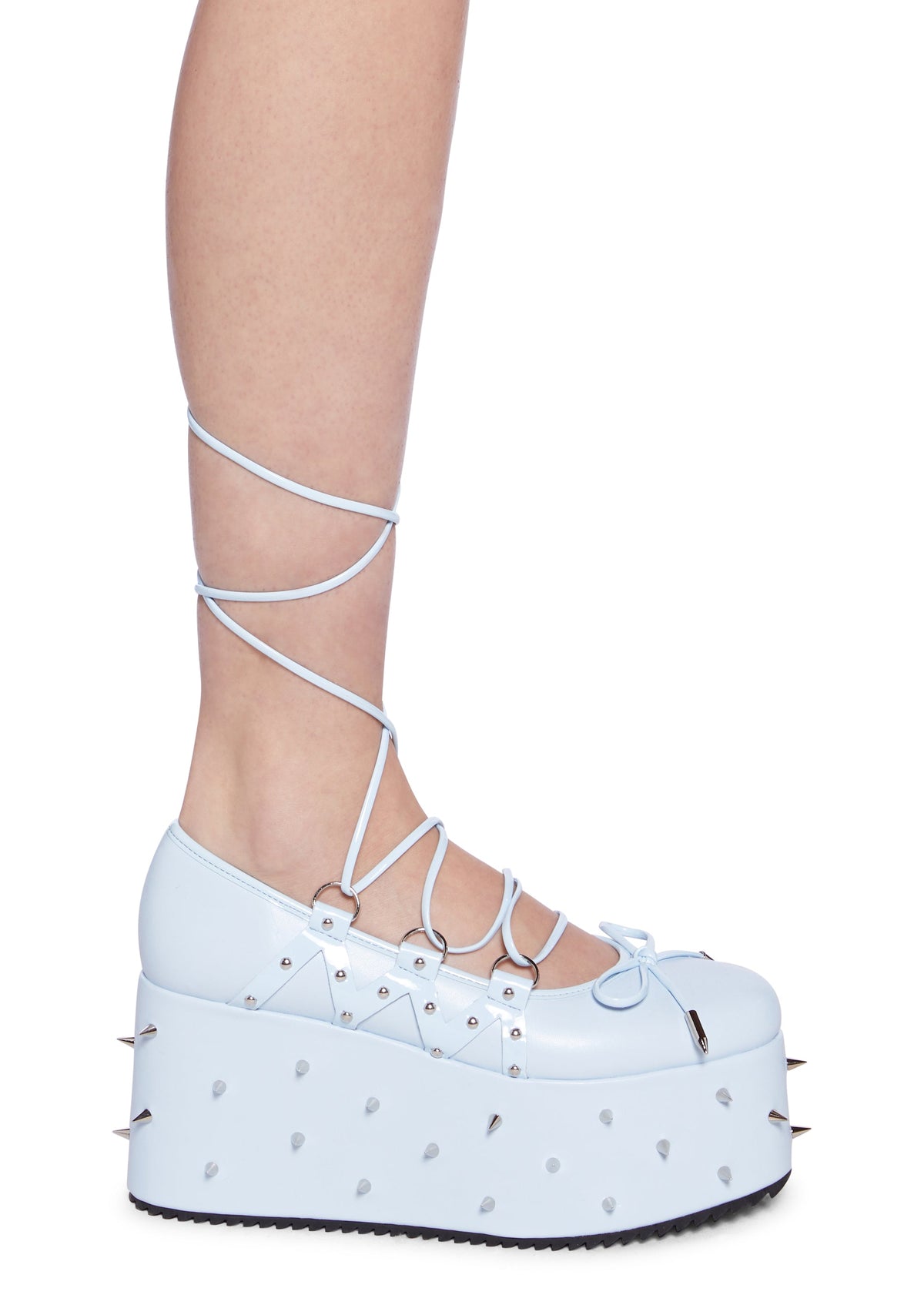 Zorina Lace-Up Platform Ballet Shoes - Blue