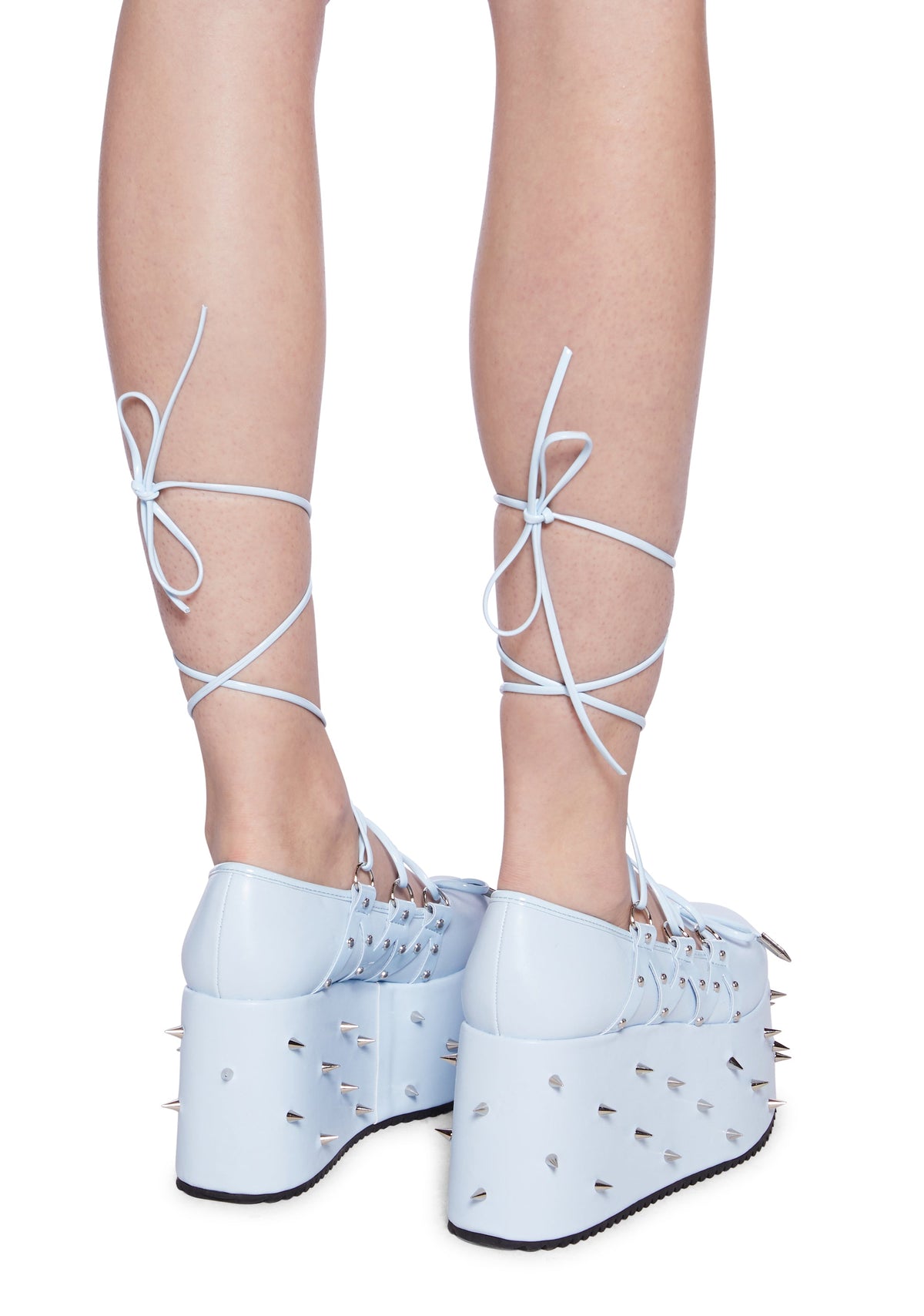 Zorina Lace-Up Platform Ballet Shoes - Blue