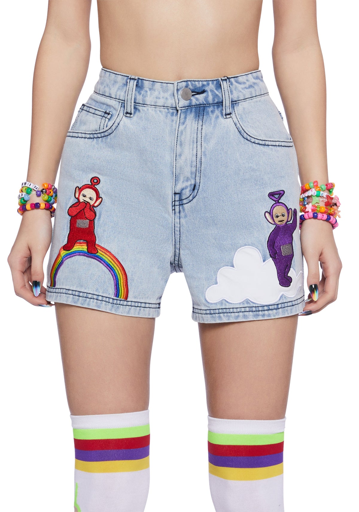 Magical Surprises Embroidered Denim Shorts