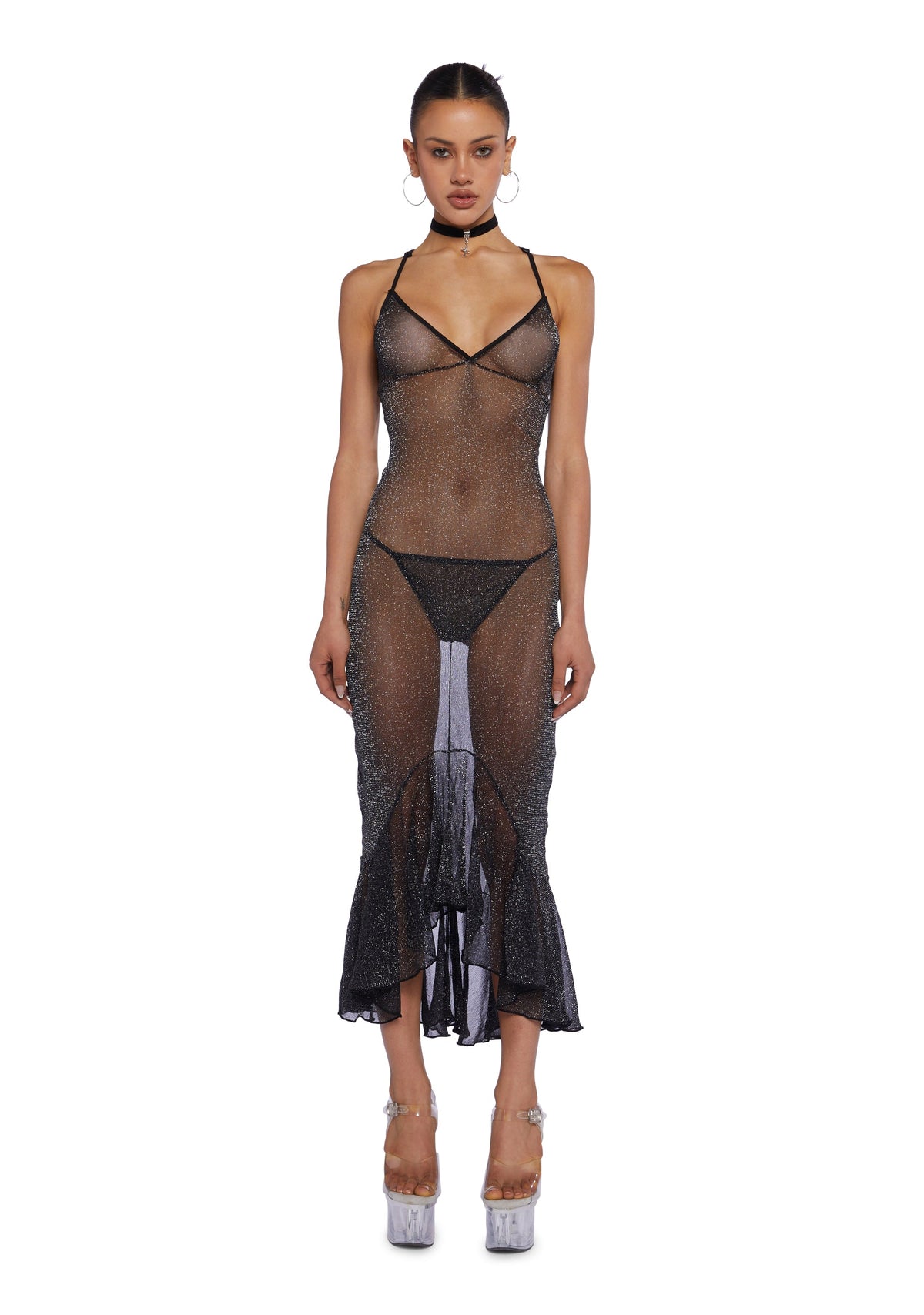 Sparkle Nights Lingerie Mesh Dress