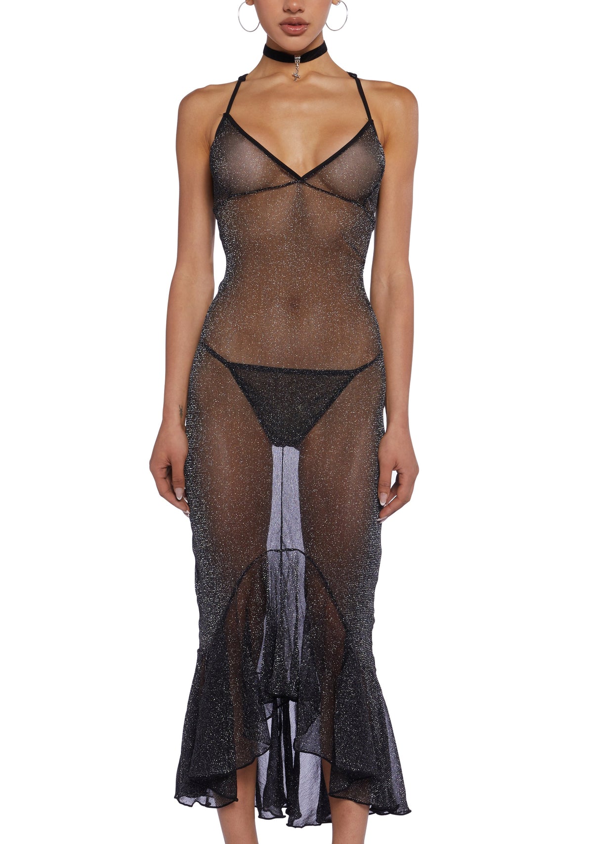 Sparkle Nights Lingerie Mesh Dress