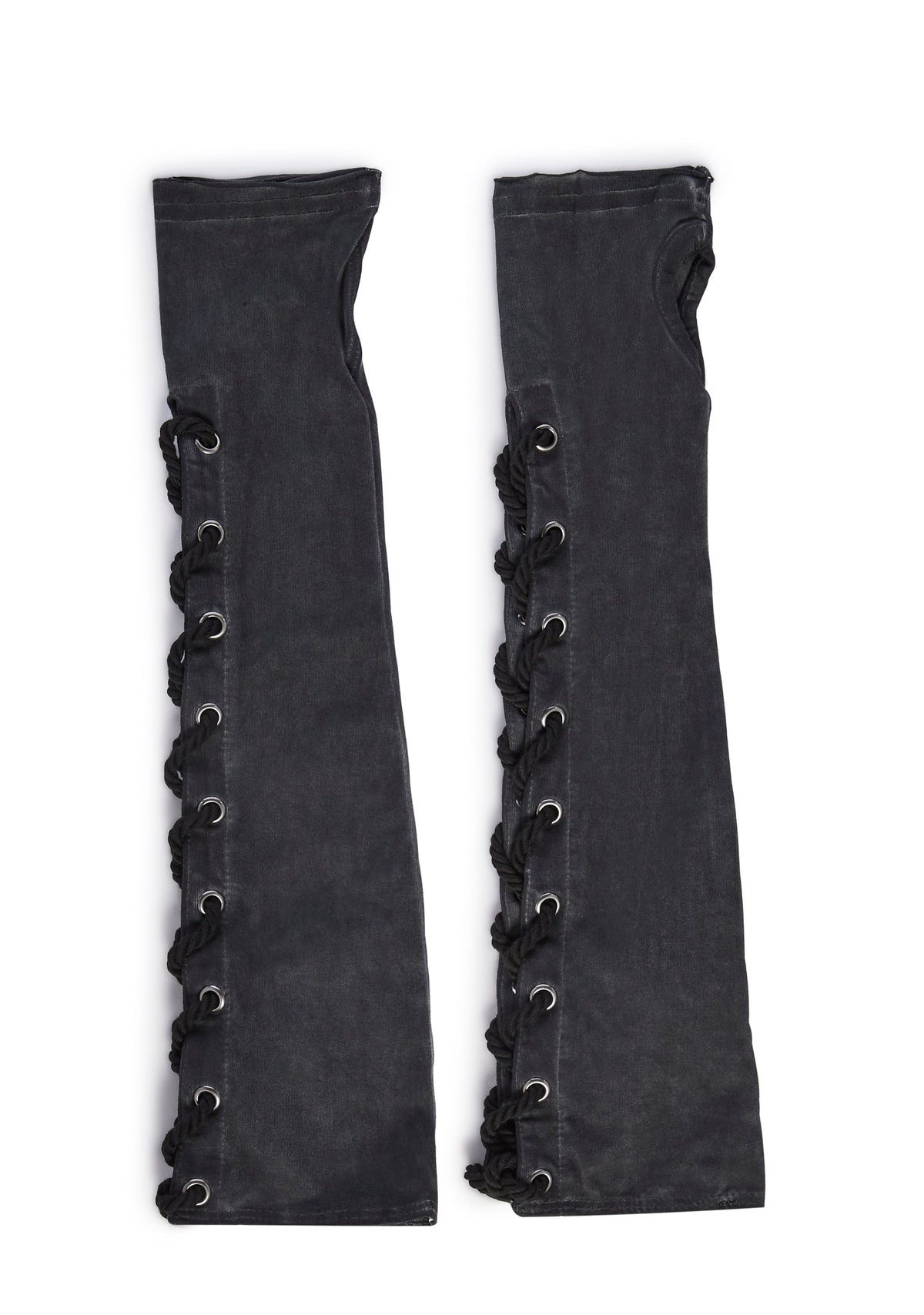 Washed Lace-Up Gloves