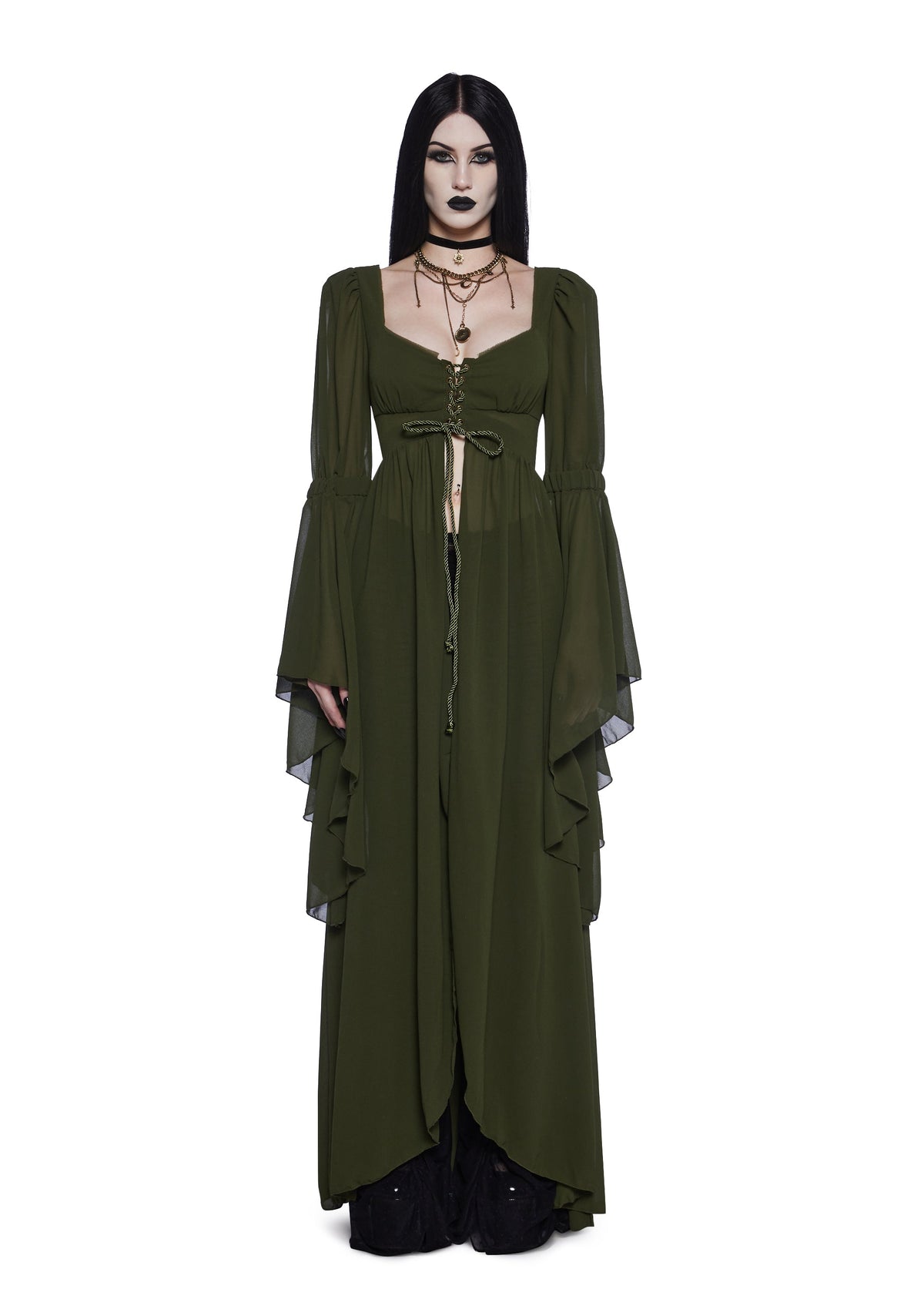Hail To The Guardians Long Sleeve Top - Dark Green