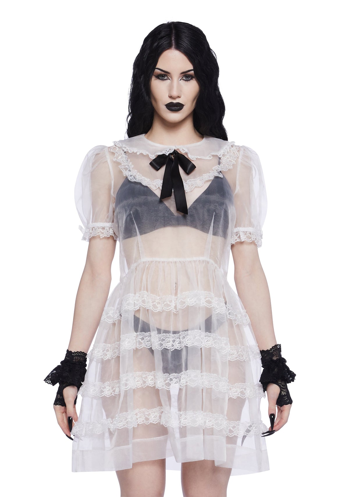 Elegant Frills Babydoll Dress