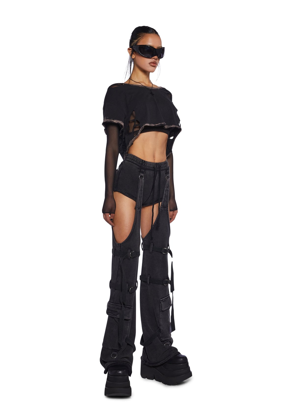 Downbeat Micro Shorts With Removable Chaps