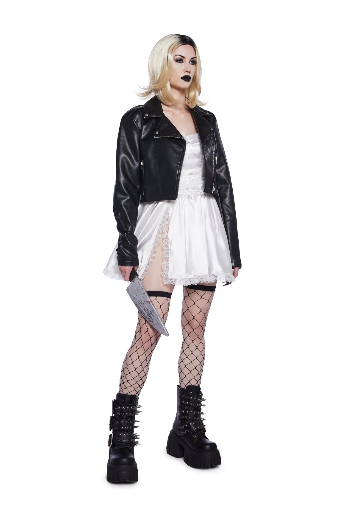 Evil Doll Bride Costume And Wig Set