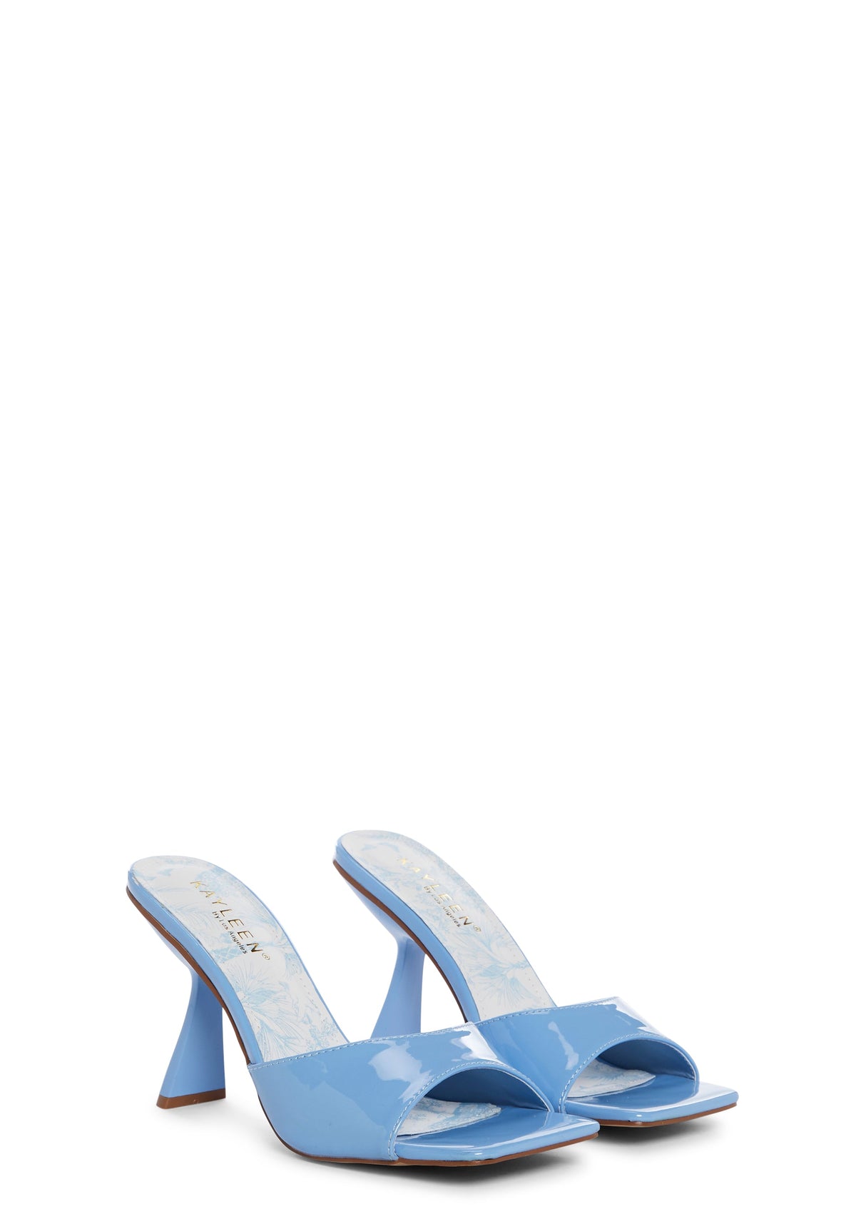 BLUE OPEN TOE HEELED SANDAL