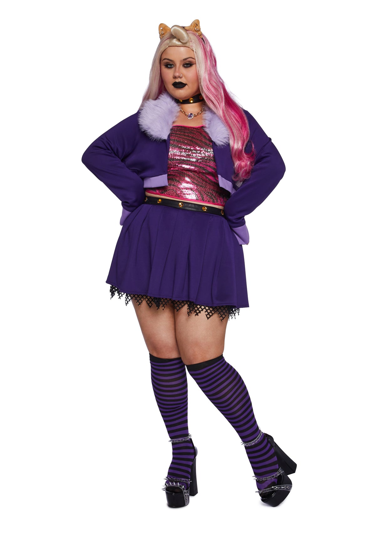 Werewolf High School Doll Costume And Wig Set