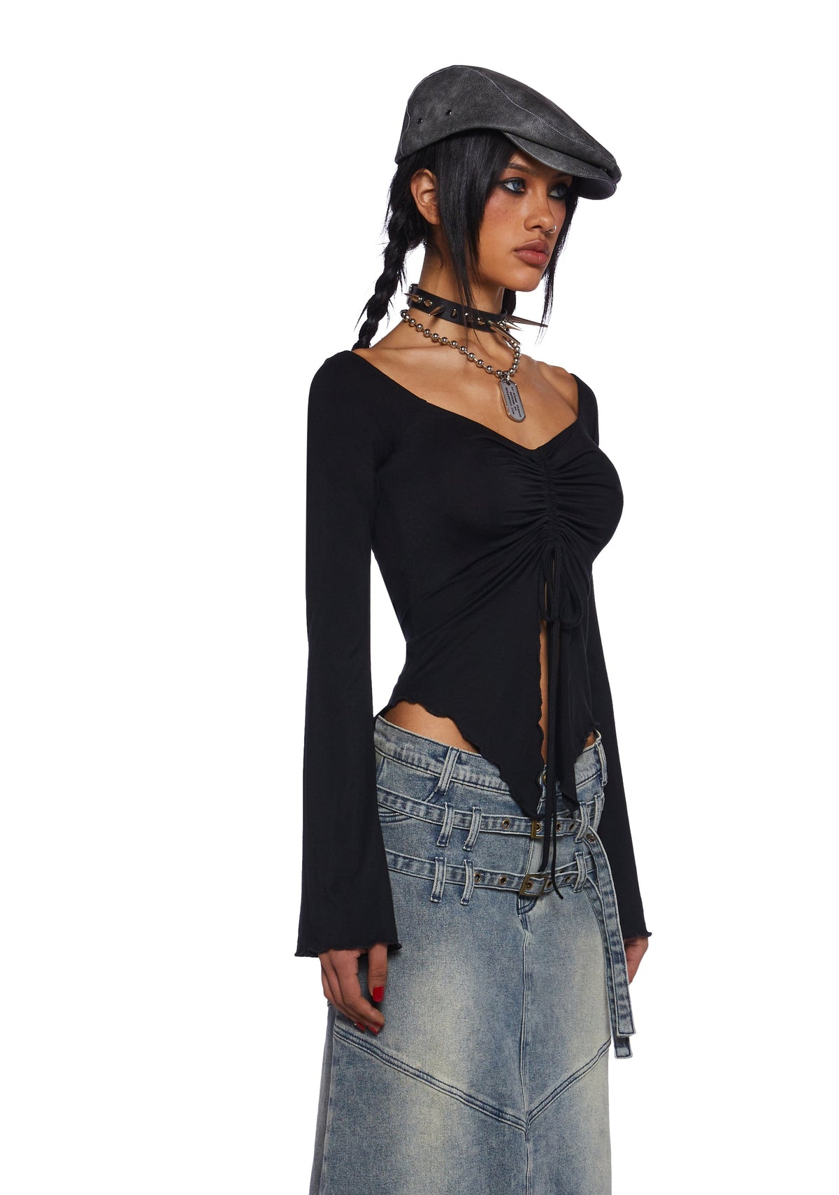 Call It Dreaming Long Sleeve Top - Black
