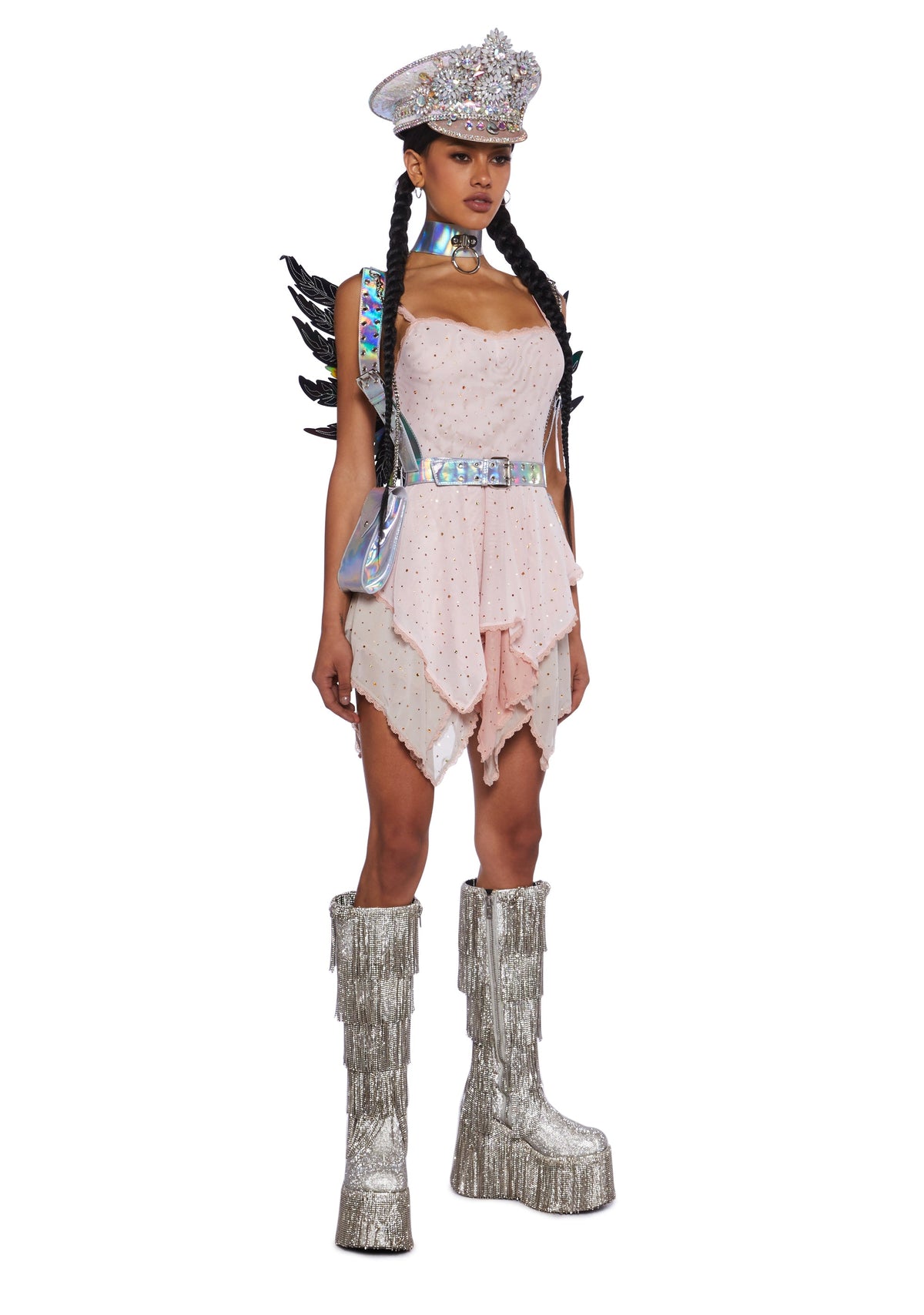Sparkled Myths Handkerchief Dress - Pink