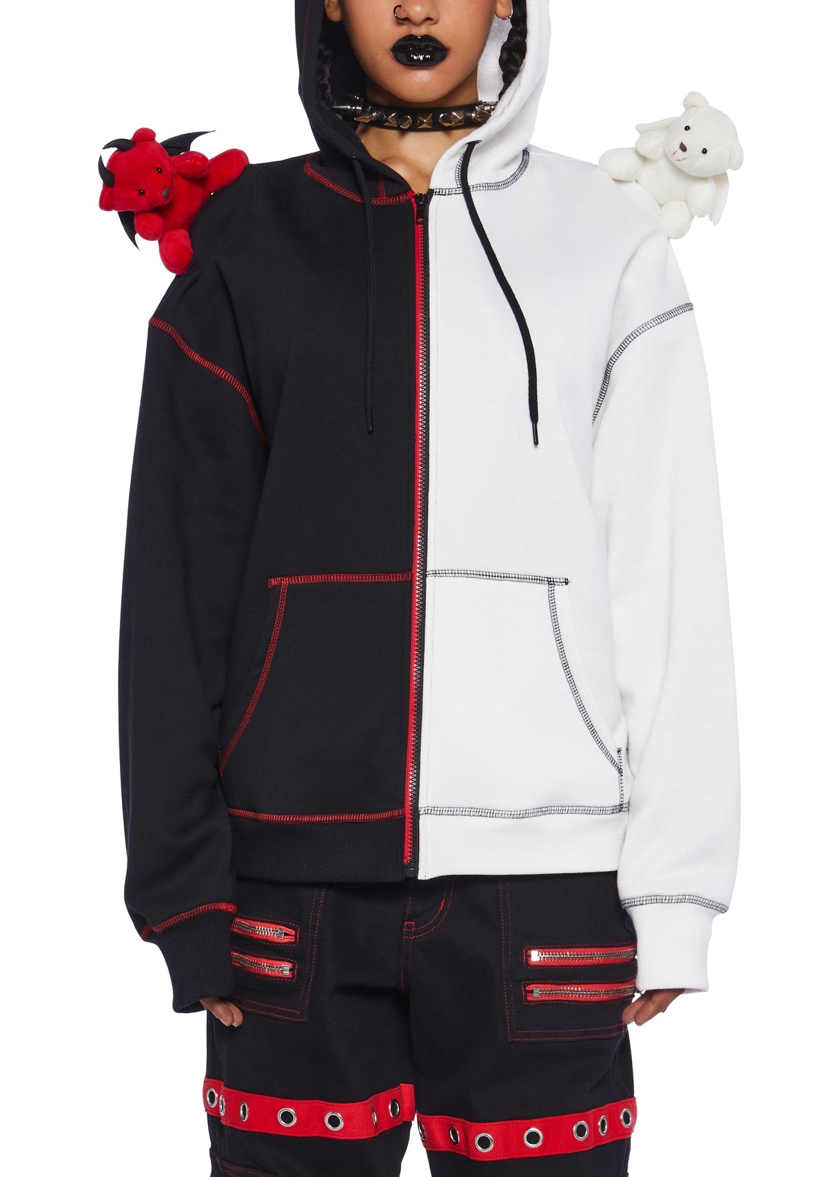 Devil Or Angel Zip-Up Hoodie