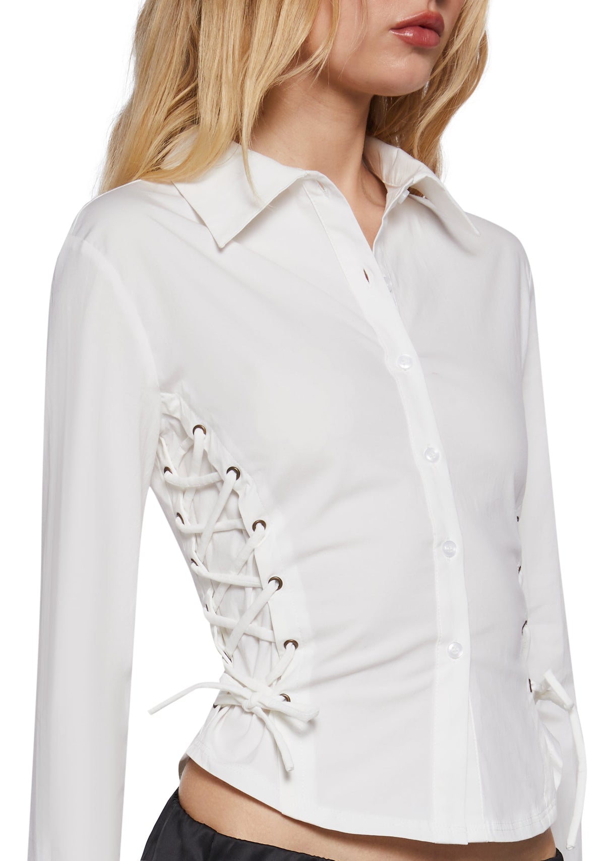 Rare Moment Collared Top - White