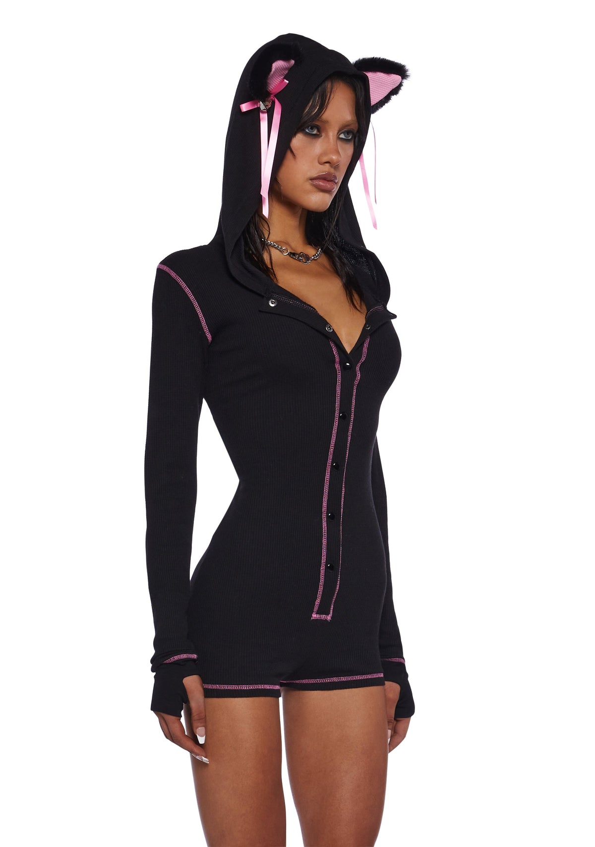 Purrfectly Dark Cat Romper