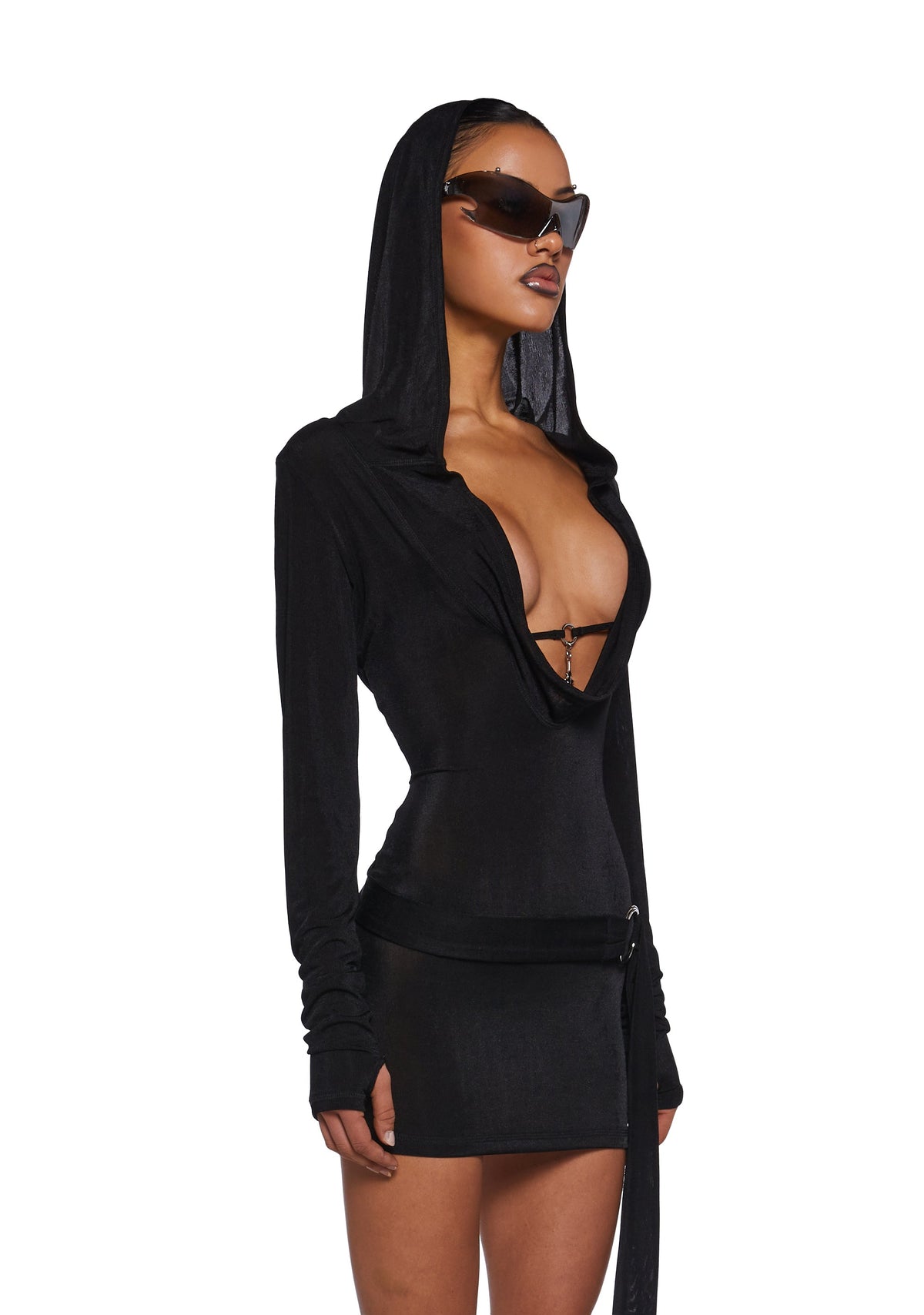 Diatonic Cut Out Hooded Dress