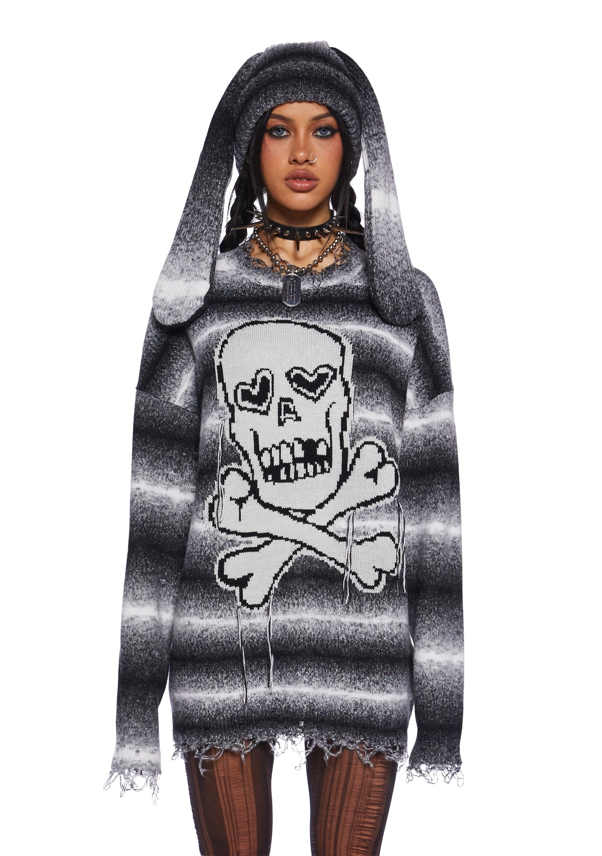 Girly Grunge Sweater And Beanie Set