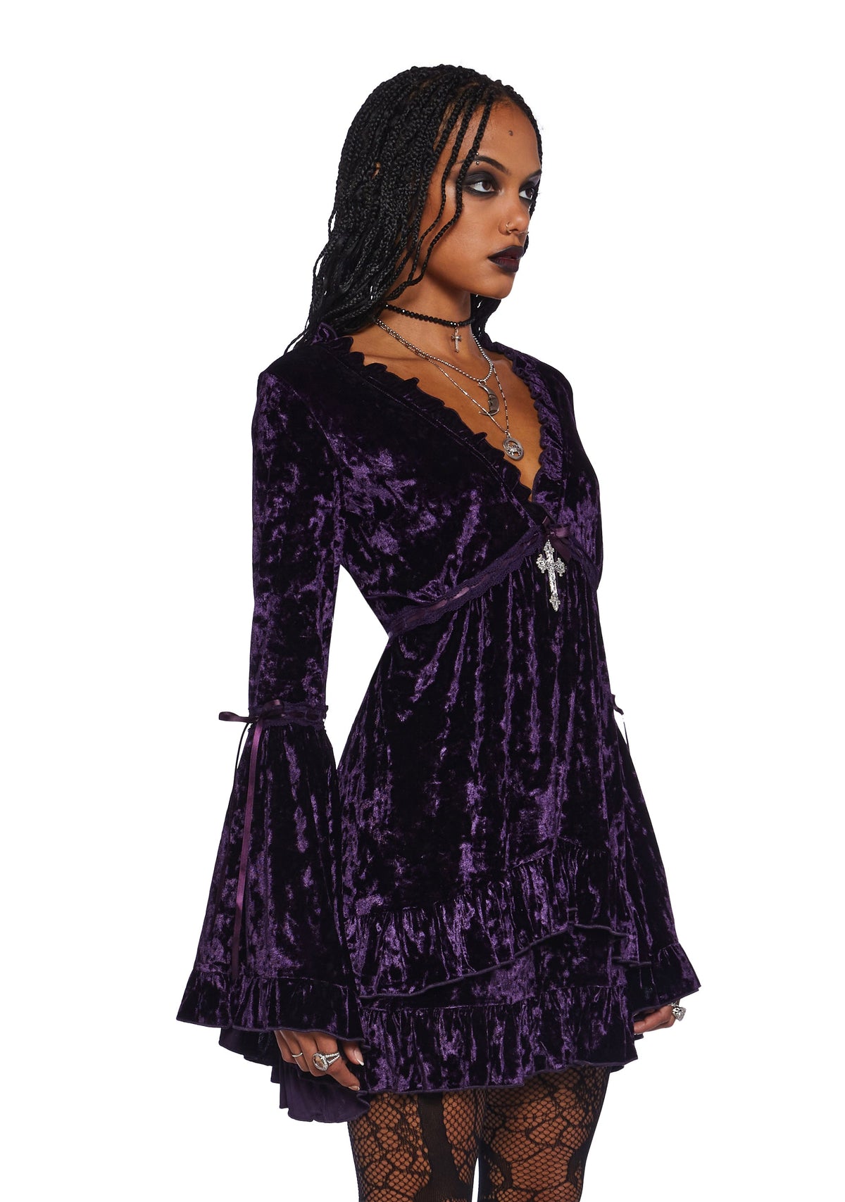 Real Divinity Mini Dress - Purple Velvet